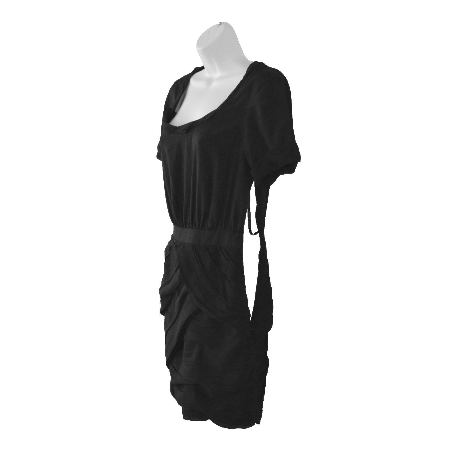 Diane von Furstenberg DIANE VON FURSTENBERG Celia Black Twisted Chiffon Dress Sz 4 Size S / US 4 / IT 40 - 5 Thumbnail