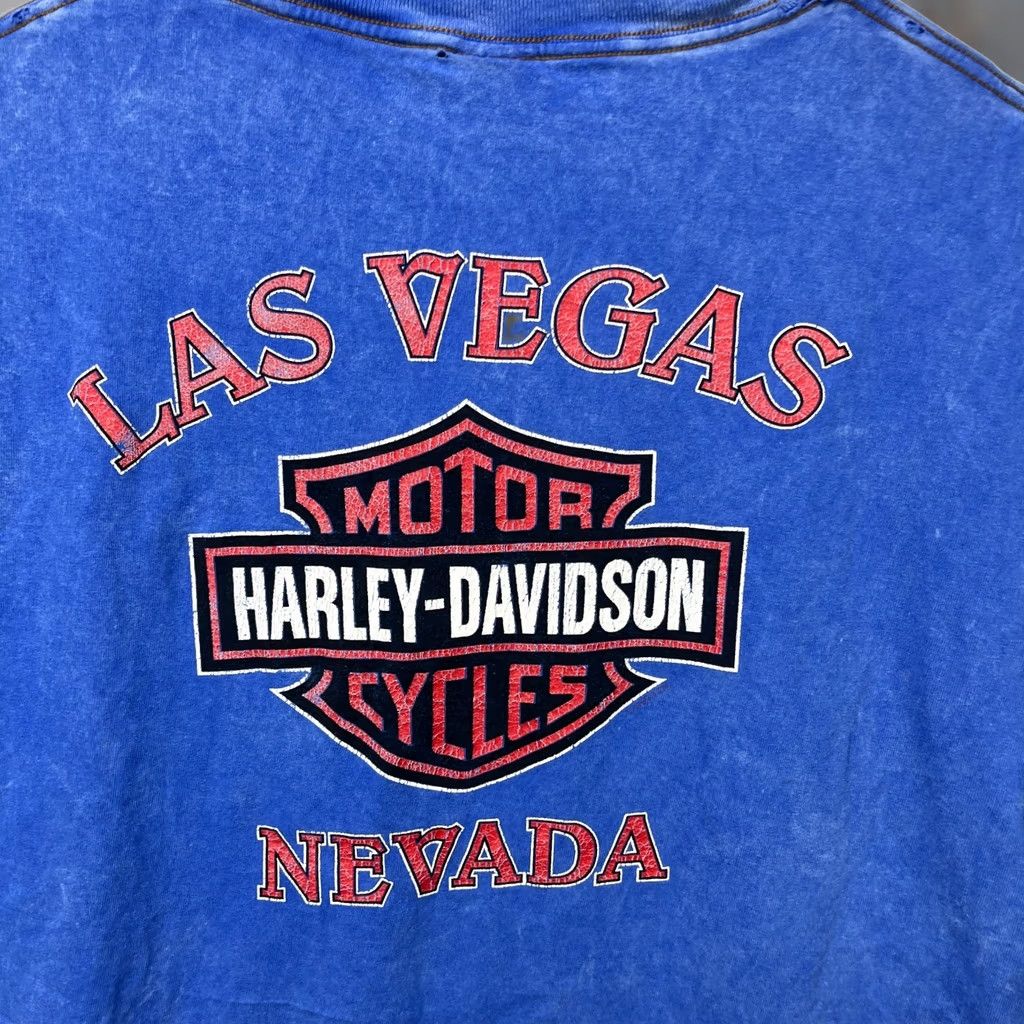 Harley Davidson VINTAGE Harley-Davidson T-Shirt Men 2XL Blue Graphic Print Crew Neck Short Sleeve United States Logo Outdoor Motorcycle Vintage 2000s 2XL Mens Size US XXL / EU 58 / 5 - 1 Thumbnail