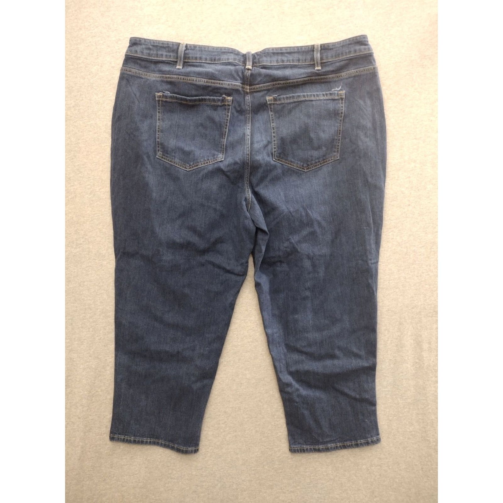 Vintage Unbranded Women's Jeans Dark Wash Denim Cotton Blend Size 22 Plus 5-Pocket Design High Rise Straight Blue Pants Womens Size 40" / US 18 - 2 Thumbnail