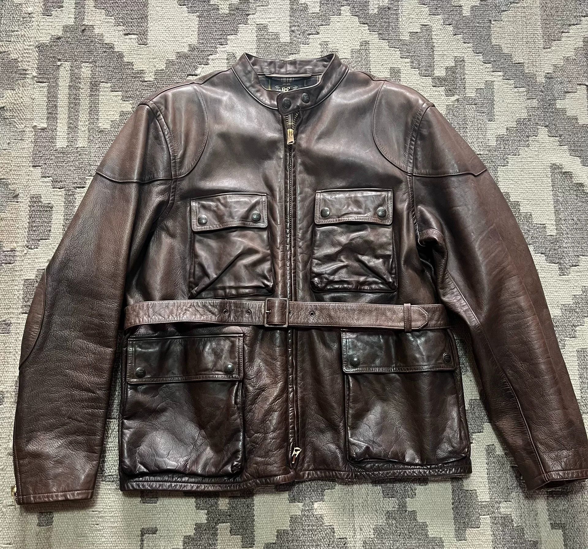 RRL Ralph Lauren RRL Heavyweight Motorcycle Leather Jacket Size US XL / EU 56 / 4 - 1 Thumbnail