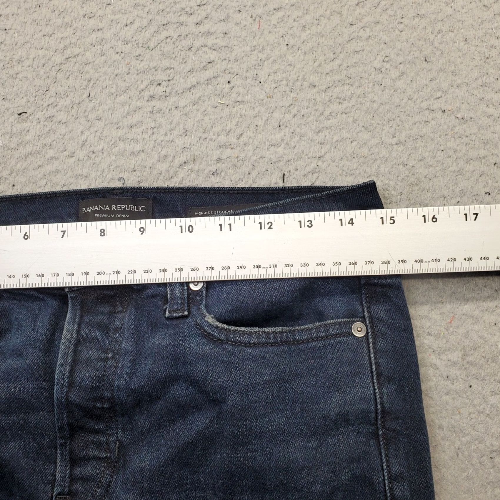 Banana Republic Banana Republic Womens Jeans 27 Blue Denim High Rise Stretch Button Fly Straight Denim Jeans for Women Size 27" / US 4 / IT 40 - 3 Thumbnail
