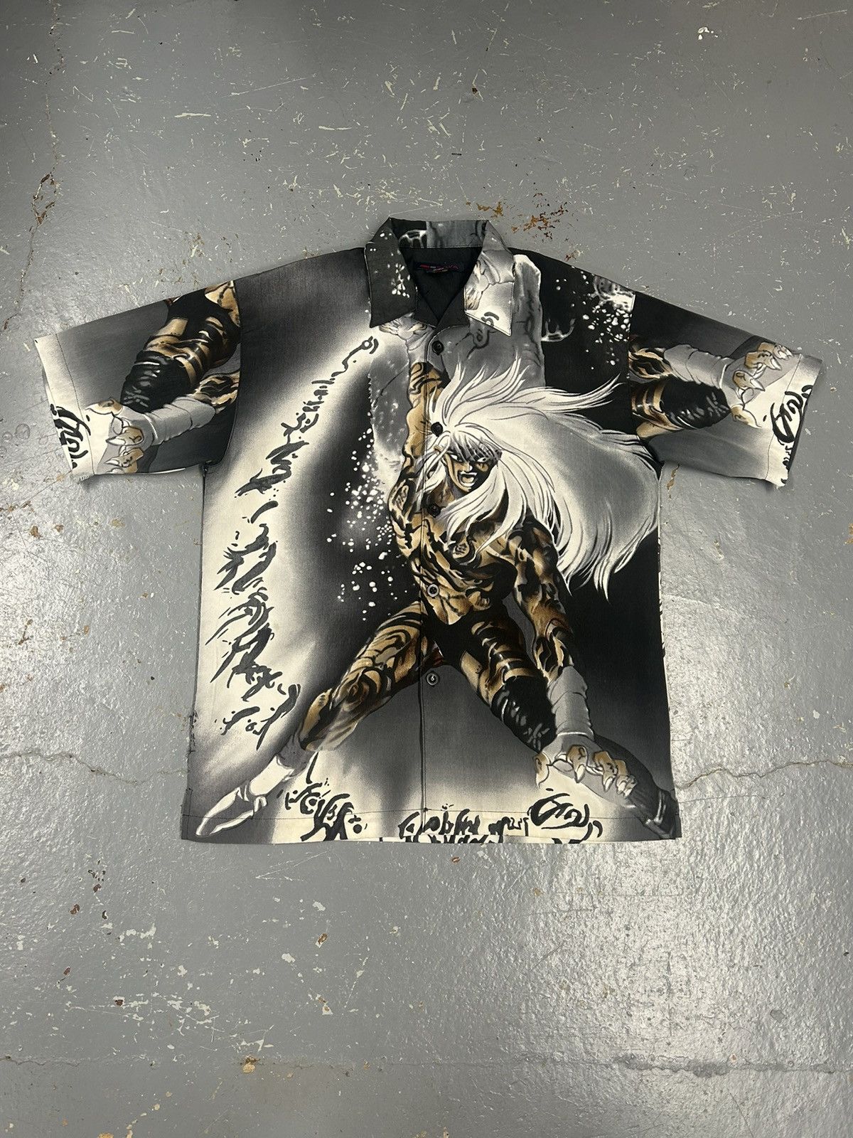 Japanese Brand × Vintage Crazy Vintage Y2K Grey Anime Graphic Button Up Shirt Size US L / EU 52-54 / 3 - 1 Thumbnail