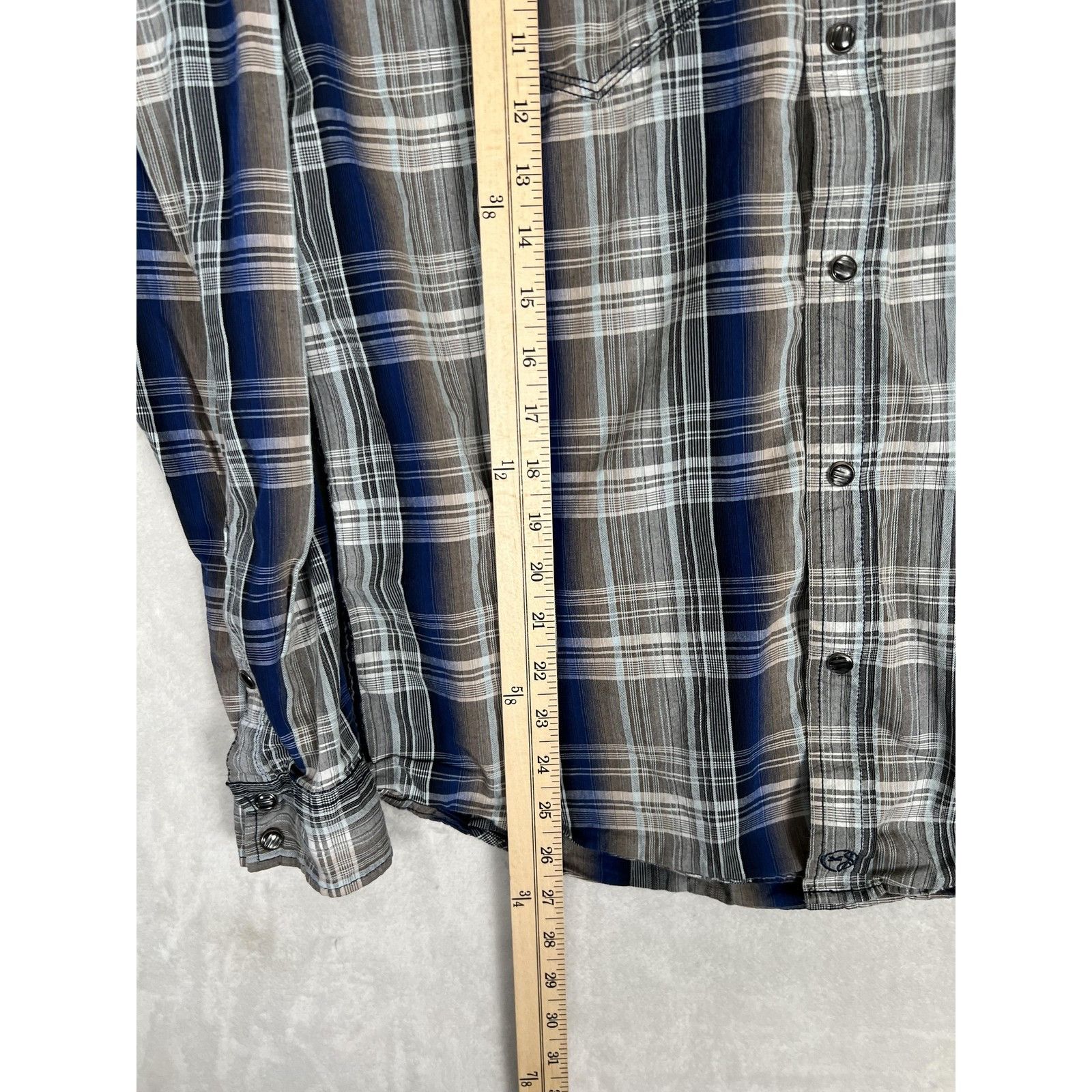 Other Moonshine Spirit Shirt Mens Medium Blue Plaid Western Snap F Size US M / EU 48-50 / 2 - 4 Thumbnail