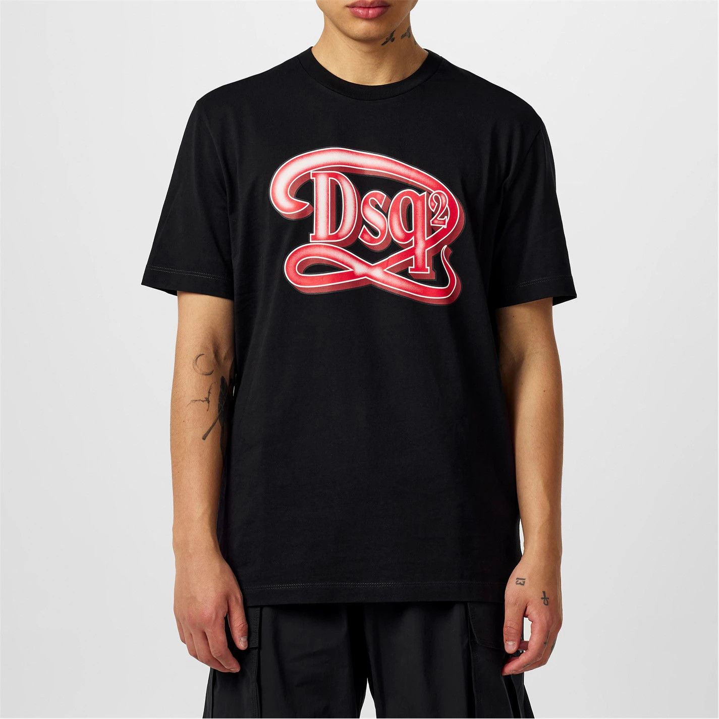 Dsquared2 o1g2r1mq0426 Logo Print T-Shirt in Black Size US XXL / EU 58 / 5 - 2 Thumbnail