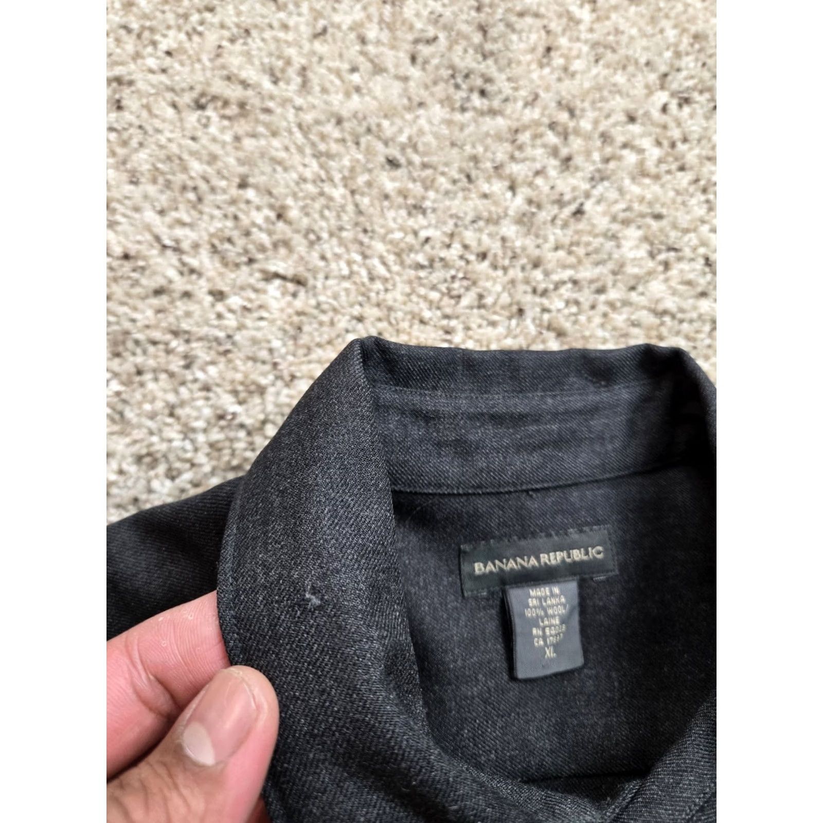 Banana Republic VINTAGE Banana Republic Shirt XL Mens Gray Wool Long Sleeve Button Up Y2K Size US XL / EU 56 / 4 - 5 Thumbnail