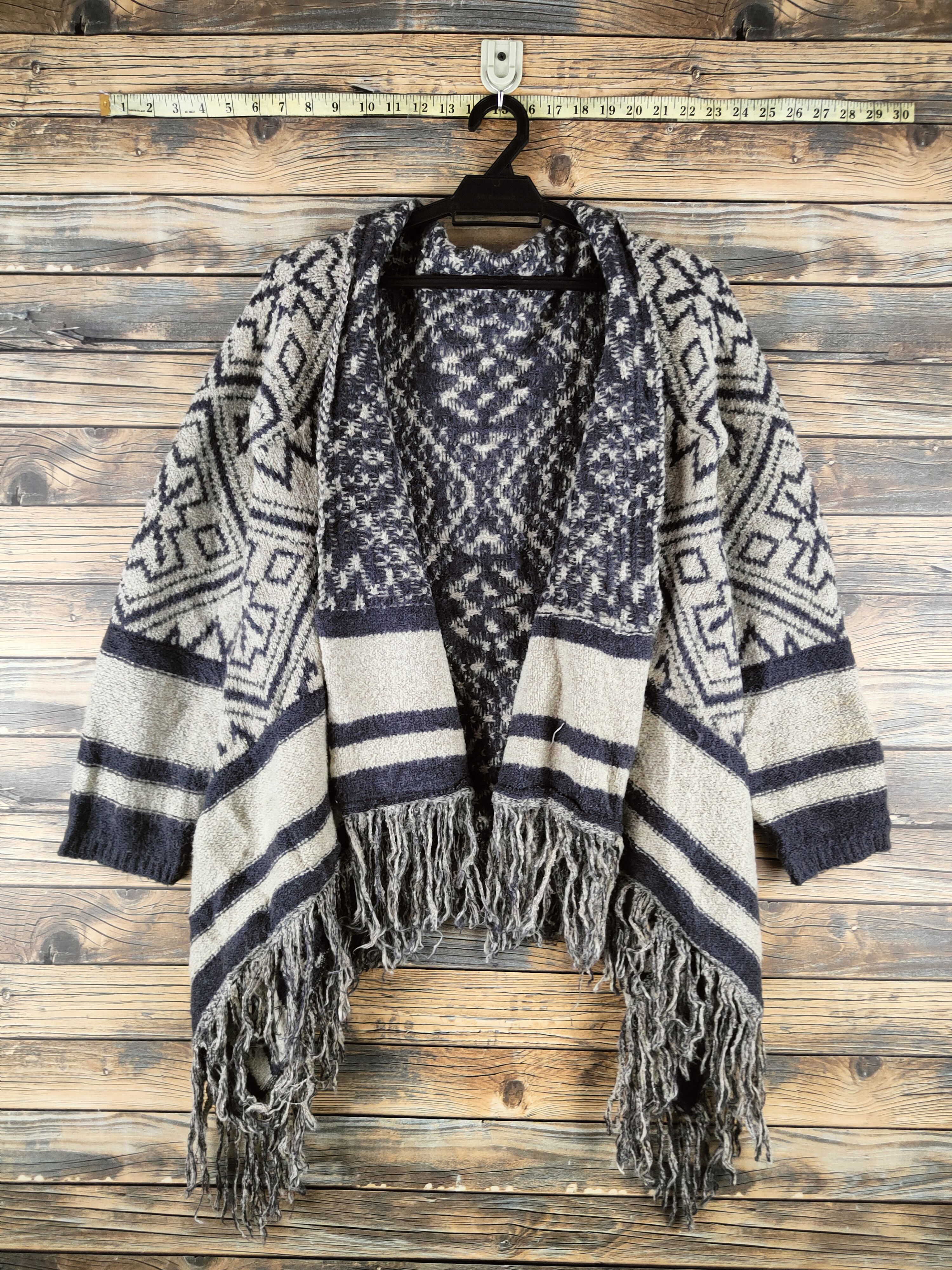 Japanese Brand DL Dazzle Dark Gray Cream Knitwear Cardigans #46-433 Size M / US 6-8 / IT 42-44 - 1 Thumbnail