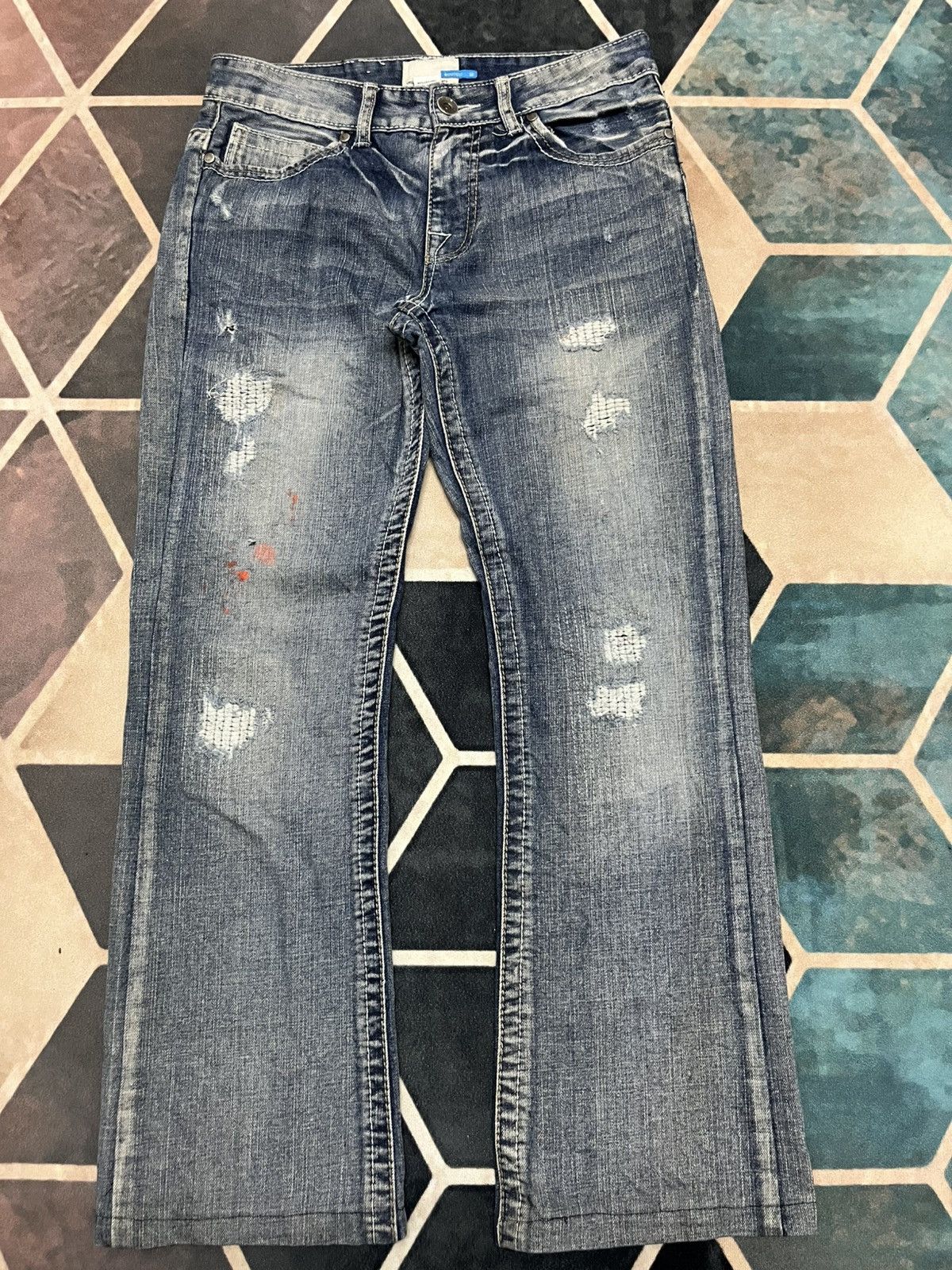 Blue Blue Japan 💥Urban Heritage FLARE Bootcut Distressed Jeans Size US 30 / EU 46 - 3 Thumbnail