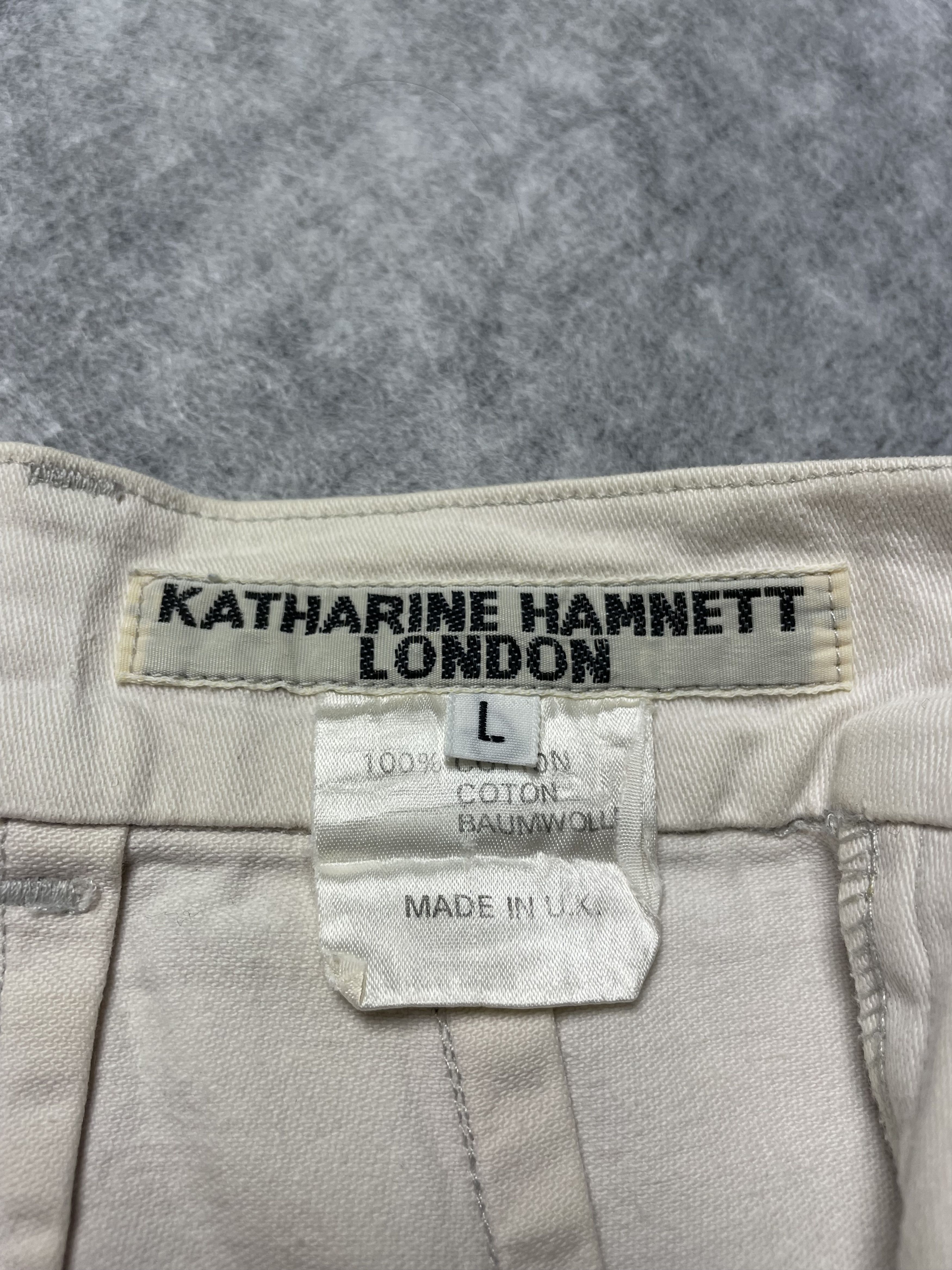 Katharine Hamnett London Katharine Hamnett London Ivory Cotton Skirt Vintage Size 28" / US 6 / IT 42 - 8 Thumbnail