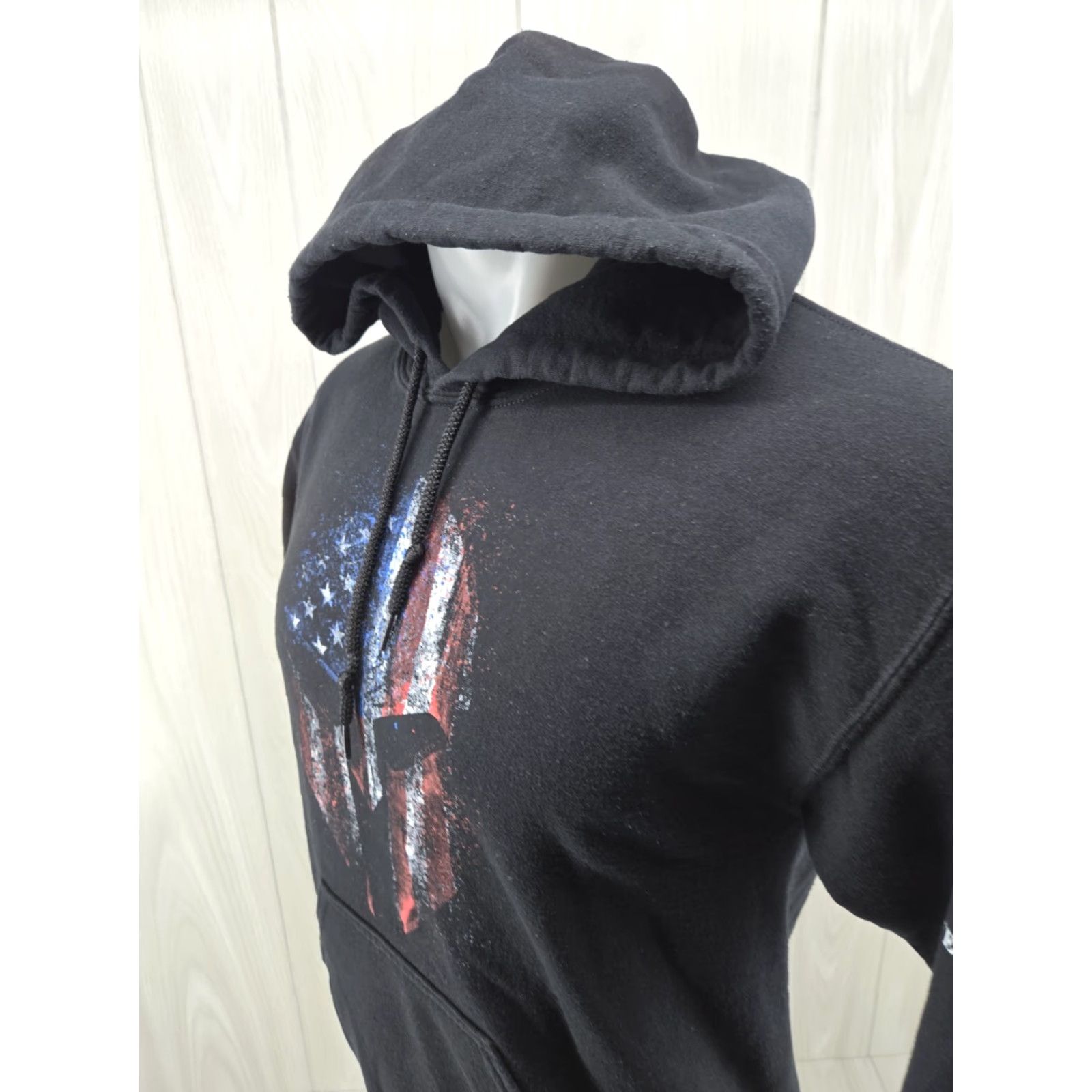 Vintage Grunt Style American Spartan Pullover Hoodie Black Size S Mens Hooded Pockets Graphic Print USA Size US S / EU 44-46 / 1 - 3 Thumbnail