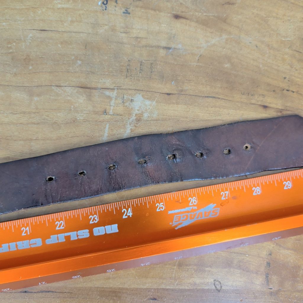 Vintage Vintage Leather Belt with Crescent Cast Buckle 26" Size ONE SIZE - 4 Thumbnail
