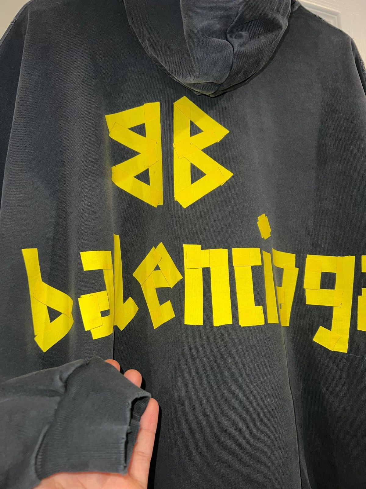 Balenciaga Balenciaga Distressed Tape Hoodie Size US S / EU 44-46 / 1 - 3 Thumbnail