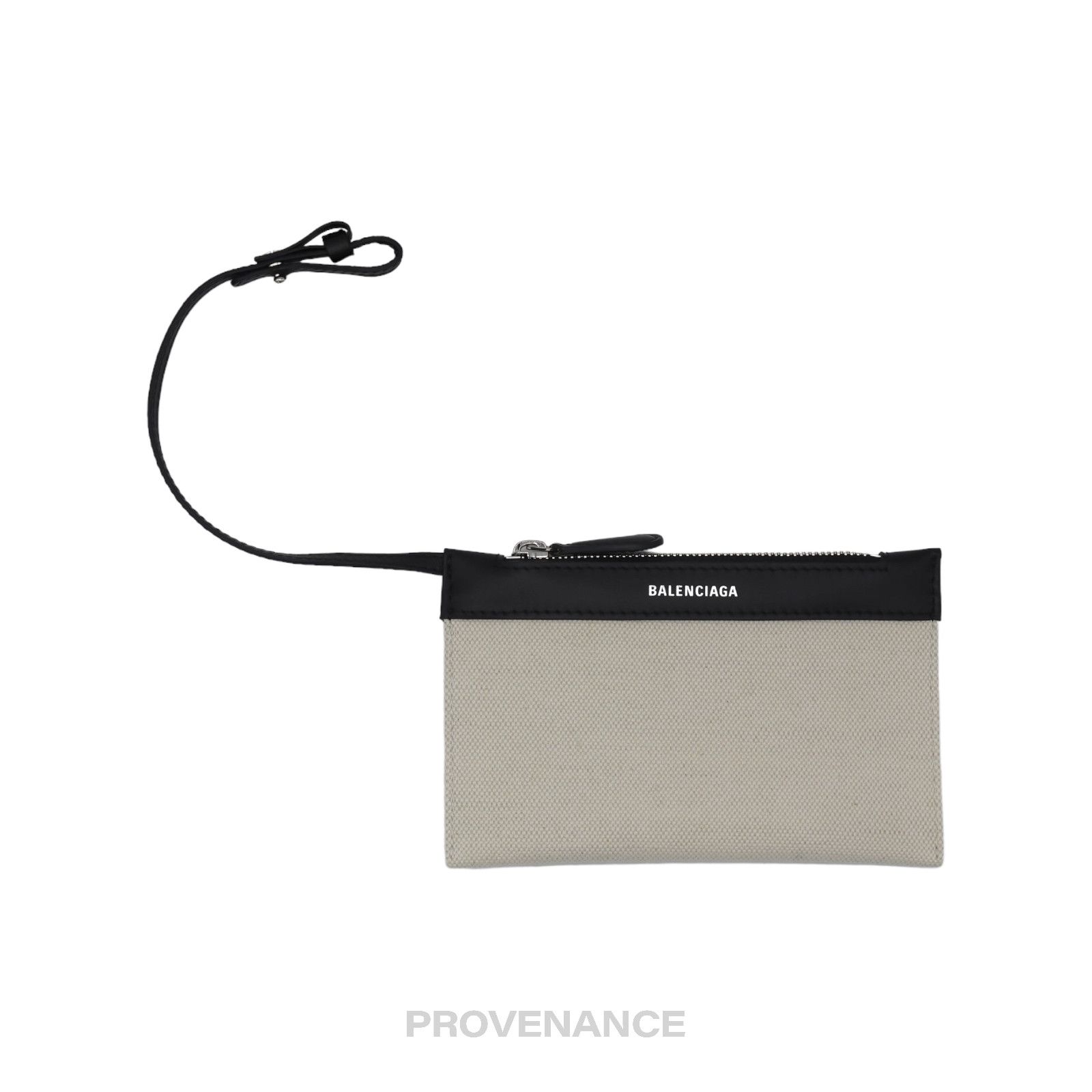 image of Balenciaga Canvas Pochette Wallet - Black/white, Women's