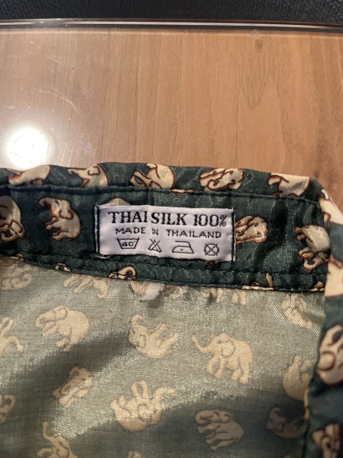 Vintage Thai Silk Elephant Camp Collar Size US M / EU 48-50 / 2 - 4 Thumbnail