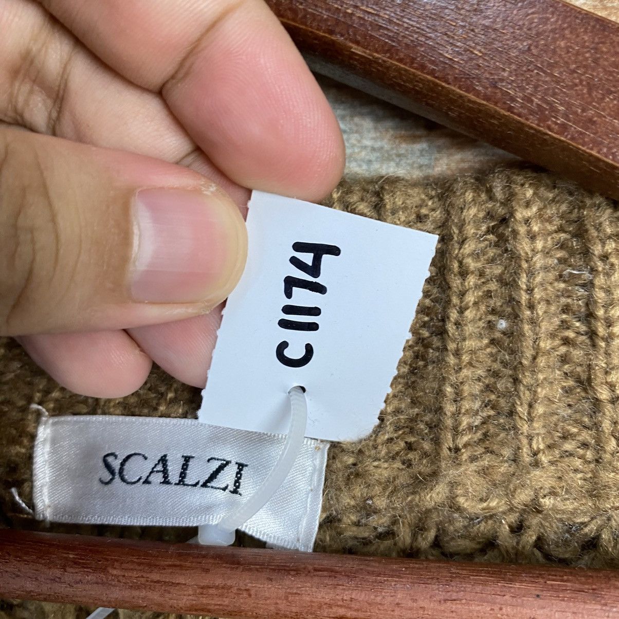 Vintage DL Scalzi Vintage Brown Cardigan Knitwear #C1174 Size XL / US 12-14 / IT 48-50 - 9 Thumbnail