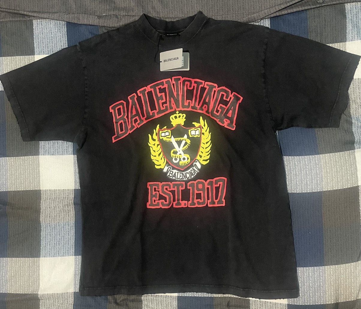 image of Balenciaga Black 'est. 1917' T-Shirt, Men's (Size XL)