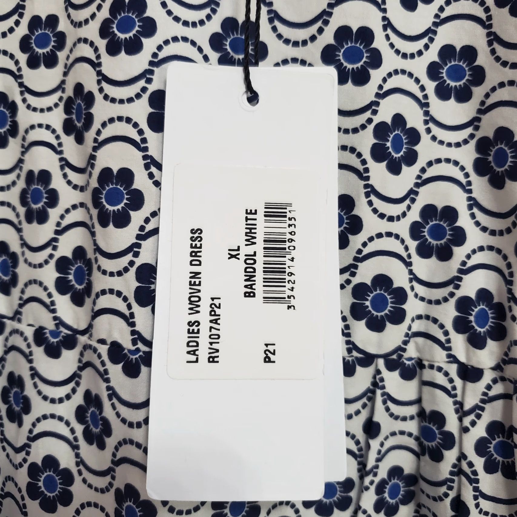 Vintage Molly Bracken Womens Dress White Blue Floral Woven Short Sleeve Casual Size XL Size 40" / US 18 - 4 Thumbnail