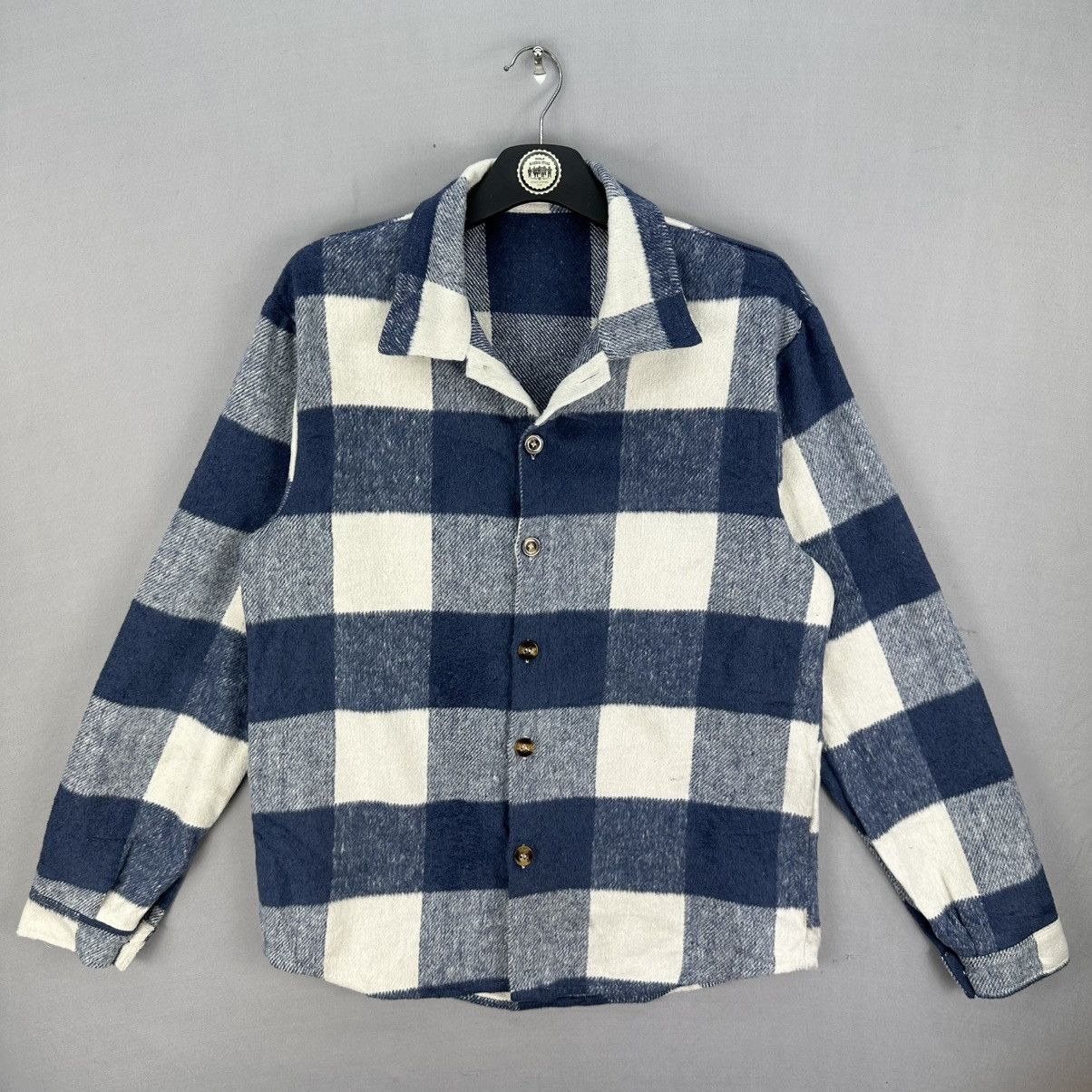 Shein Vintage Shein Flannel Jacket Blue Checkered Size US M / EU 48-50 / 2 - 1 Thumbnail