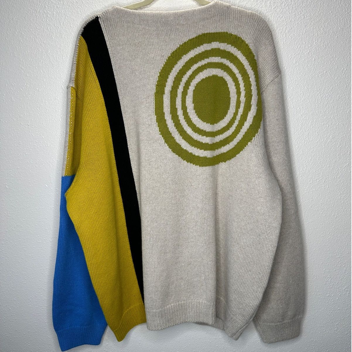 The Elder Statesman The Elder Statesman Tan Blue Green Block & Spiral Cardigan L Size US L / EU 52-54 / 3 - 4 Thumbnail