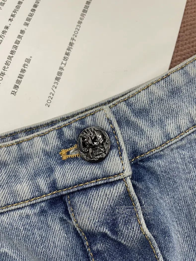 Chanel Chanel 25K bow blue denim skirt short skirt Size 24" / US 00 / IT 34 - 2 Thumbnail