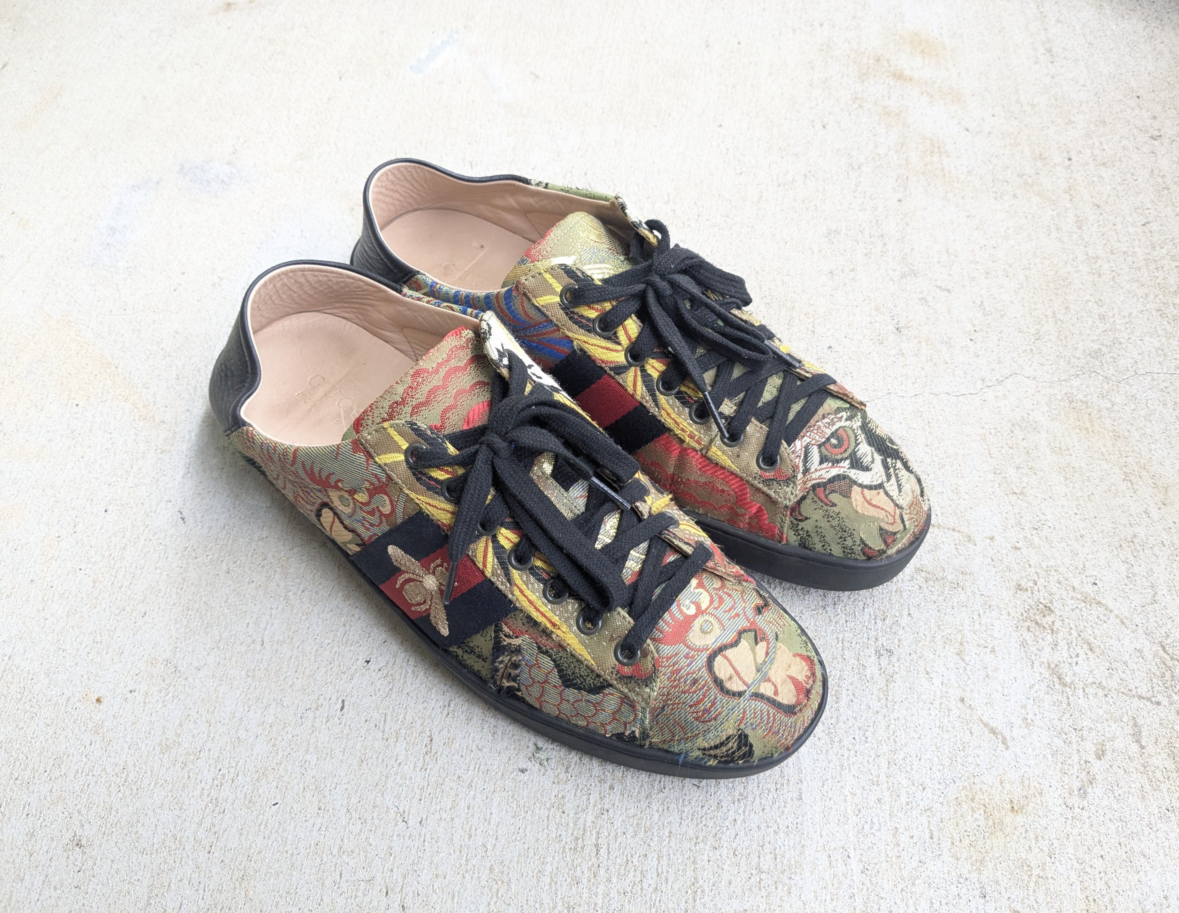 Gucci Gucci Ace Sneakers Silk Jacquard 11 Tiger Size US 11 / EU 44 - 2 Thumbnail