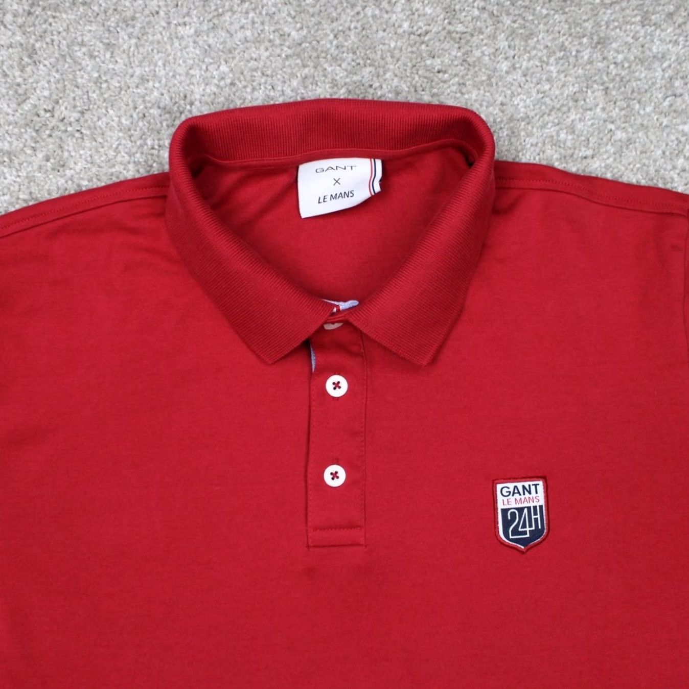 Gant GANT x LeMans Polo Shirt Mens XL Red Cotton Stretch Short Sleeve Pullover Polo Shirt Size US XL / EU 56 / 4 - 7 Thumbnail