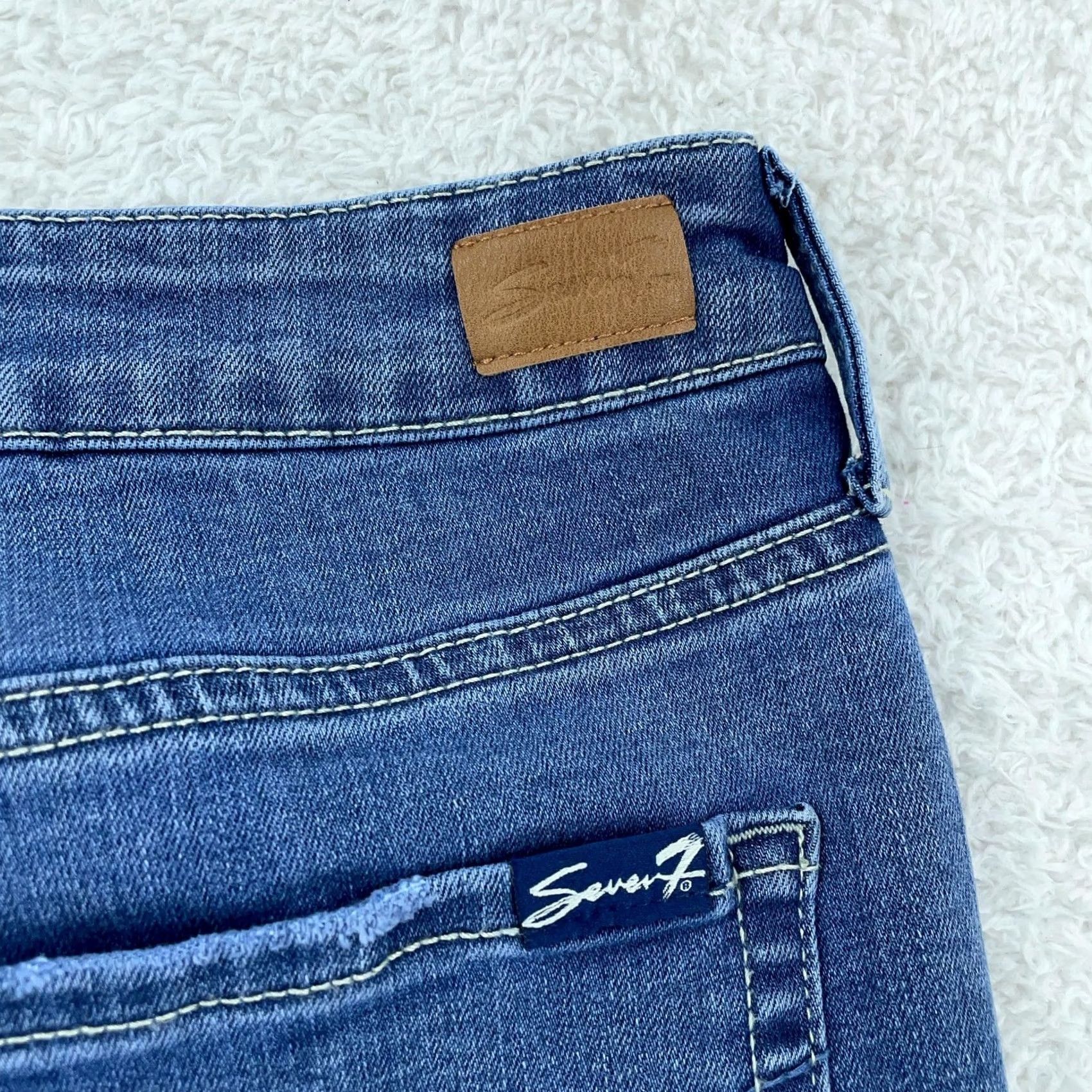 Vintage VINTAGE Seven7 Jeans High Rise Straight Womens 8 Stretch Denim 30x29 Blue 90s Womens Jeans Size 30" / US 8 / IT 44 - 5 Thumbnail