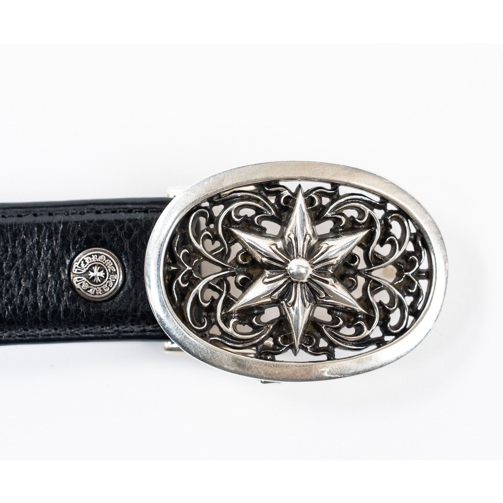 Chrome Hearts Black Thin Soft Leather Strap Size 34 - 2 Thumbnail