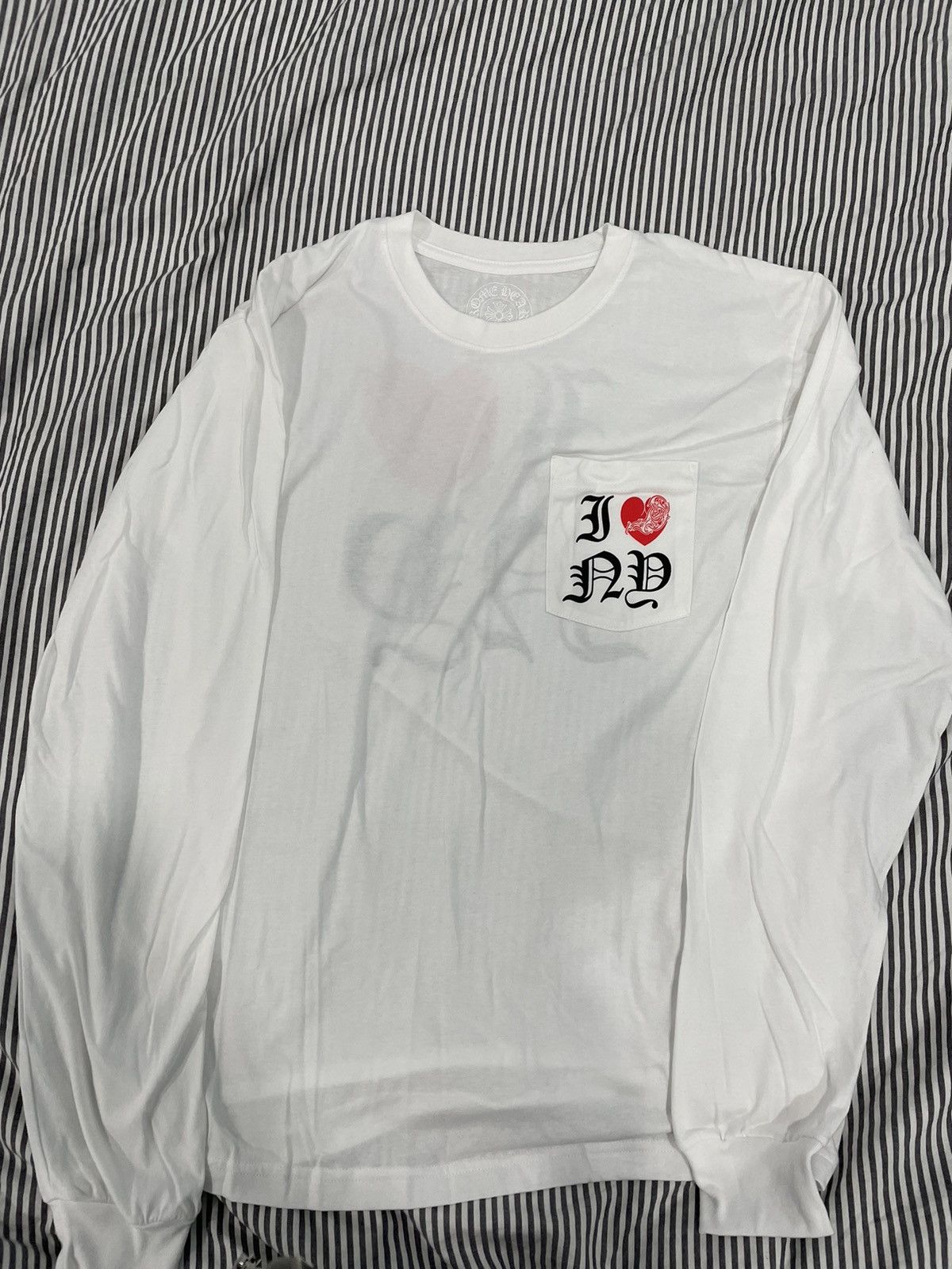 image of Chrome Hearts Exclusive New York Nyc White Long Sleeve, Men's (Size Large)