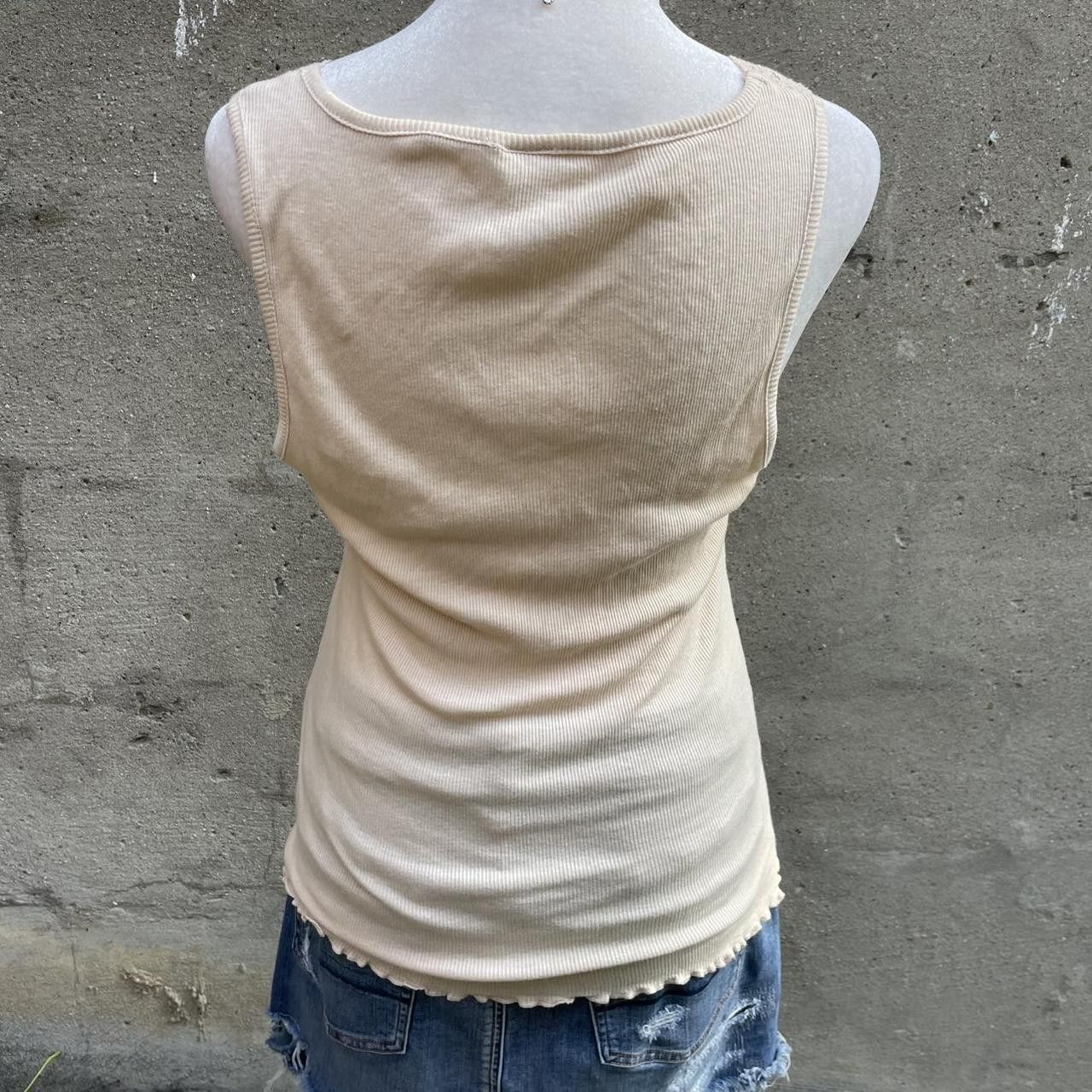 Vintage Cream / Beige Lacy Tank Top Size S / US 4 / IT 40 - 4 Thumbnail