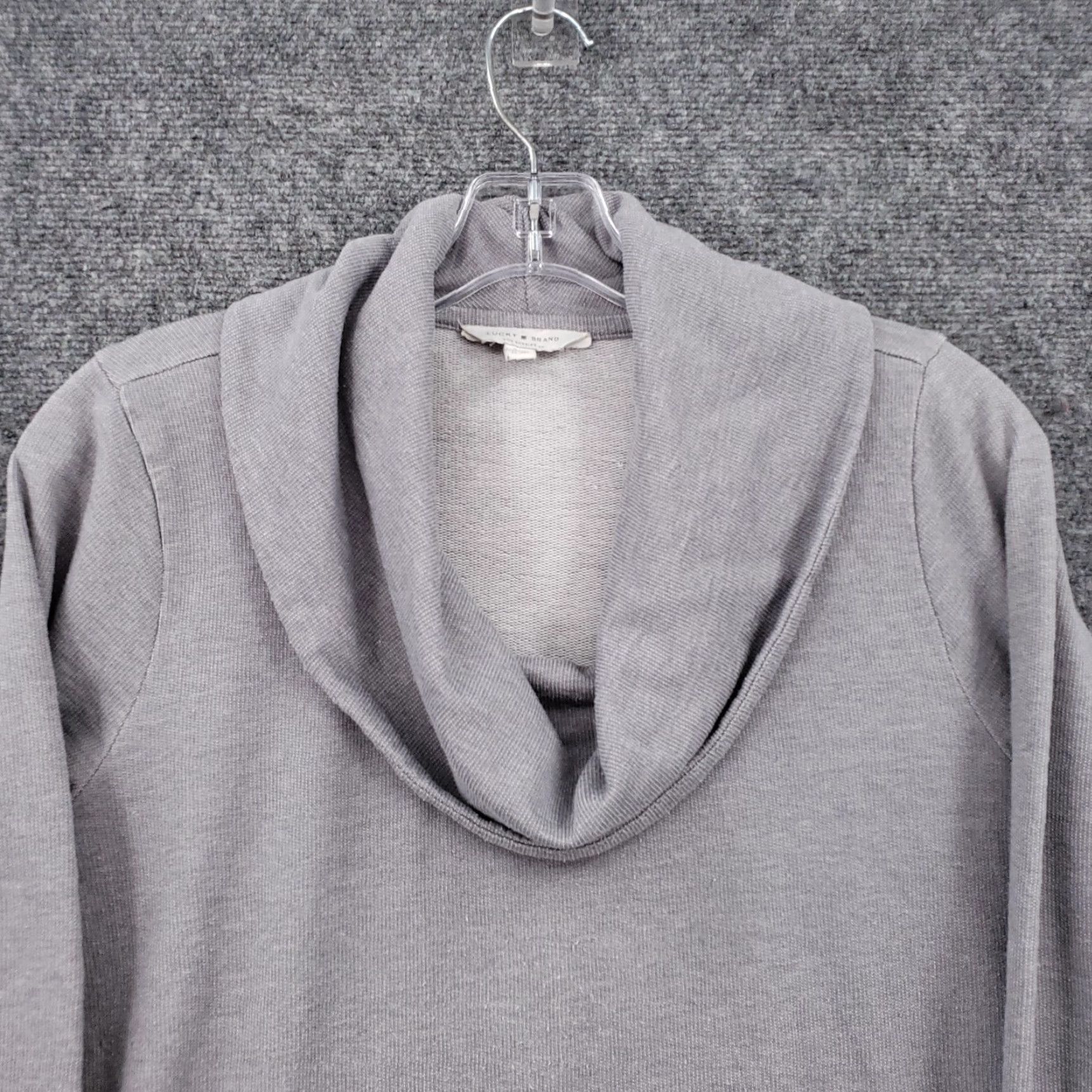 Lucky Brand Lucky Brand Sweatshirt Womens S Small Gray Tunic Pullover Cowl Neck Long Sleeve Size S / US 4 / IT 40 - 7 Thumbnail