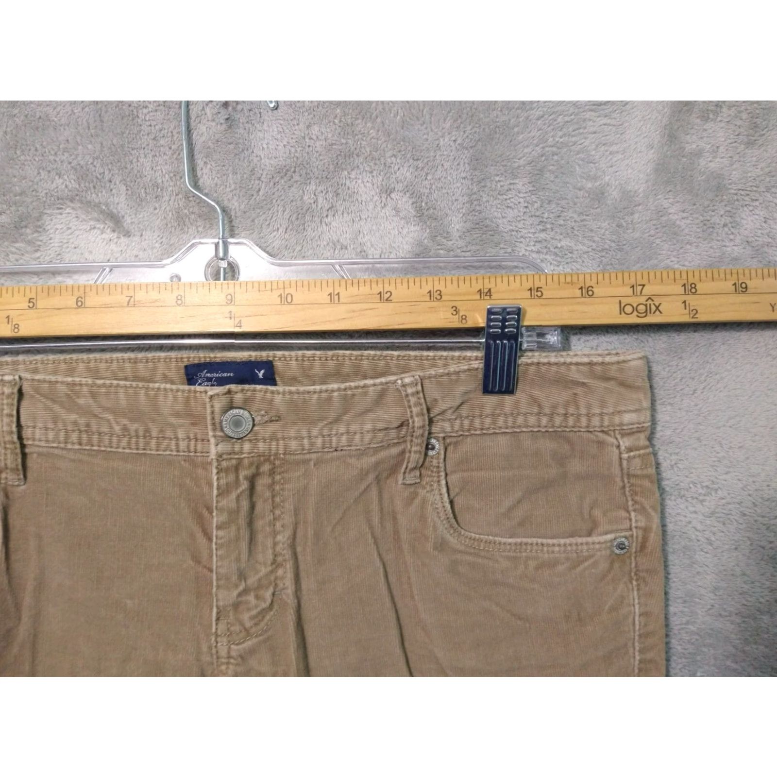American Eagle Outfitters American Eagle Pants Womens 10 Beige Corduroy Straight Leg Stretch 90s Y2K Size 32" / US 10 / IT 46 - 3 Thumbnail