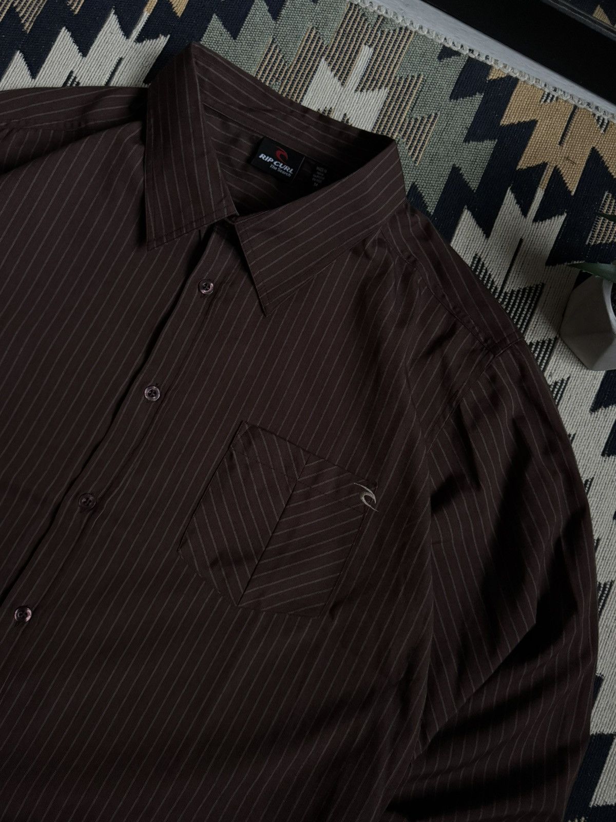 Rip Curl Vintage Rip Curl Hype Brown Stripped Button Up Shirt Size US M / EU 48-50 / 2 - 5 Thumbnail