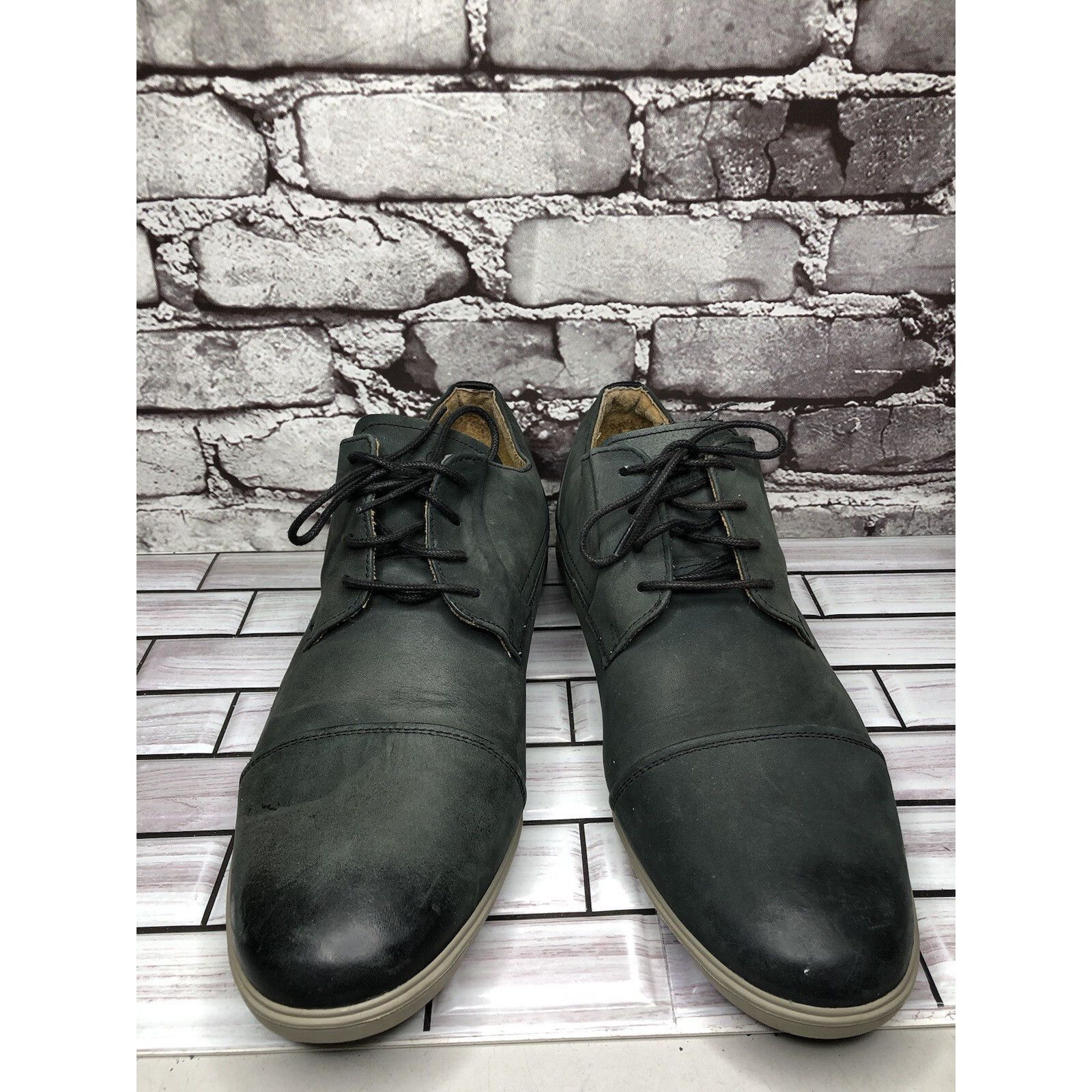 Florsheim Florsheim Blue Leather Cap Toe Lace Up Oxfords Casual Shoes Size US 12 / EU 45 - 1 Thumbnail