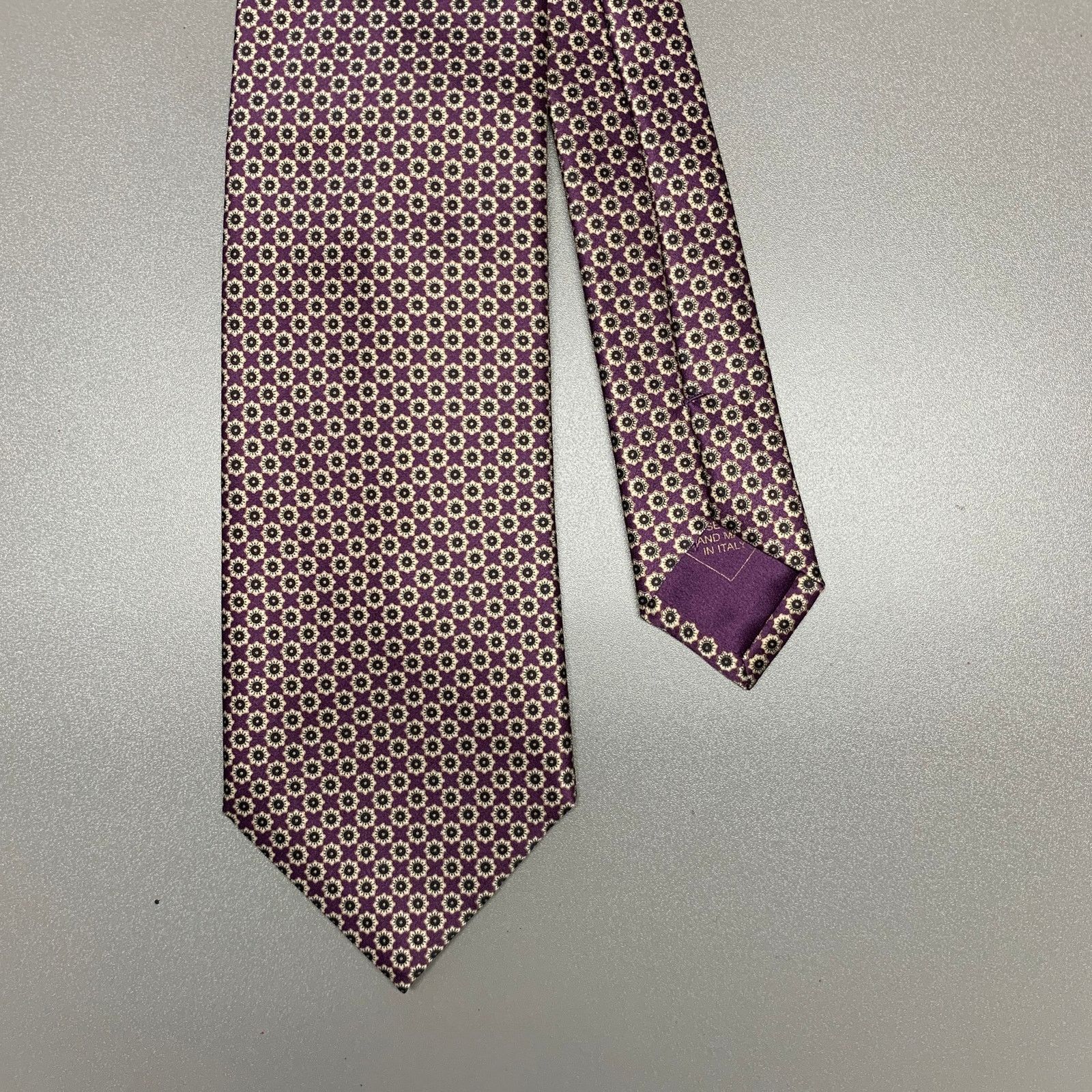 Brioni BRIONI Purple Tan Floral Silk Tie Size ONE SIZE - 1 Thumbnail