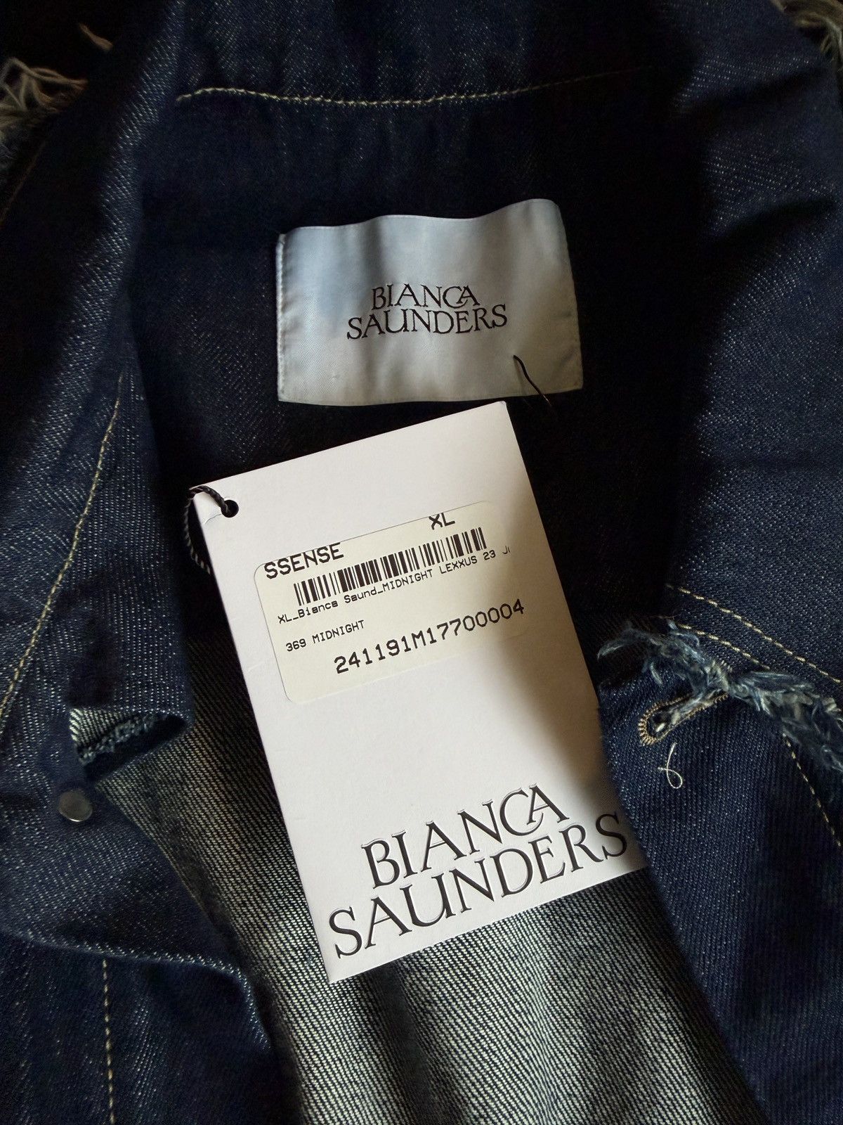 Bianca Saunders Blue Clash of Clans Edition Frayed Stripe Denim Jacket Size US XL / EU 56 / 4 - 5 Thumbnail