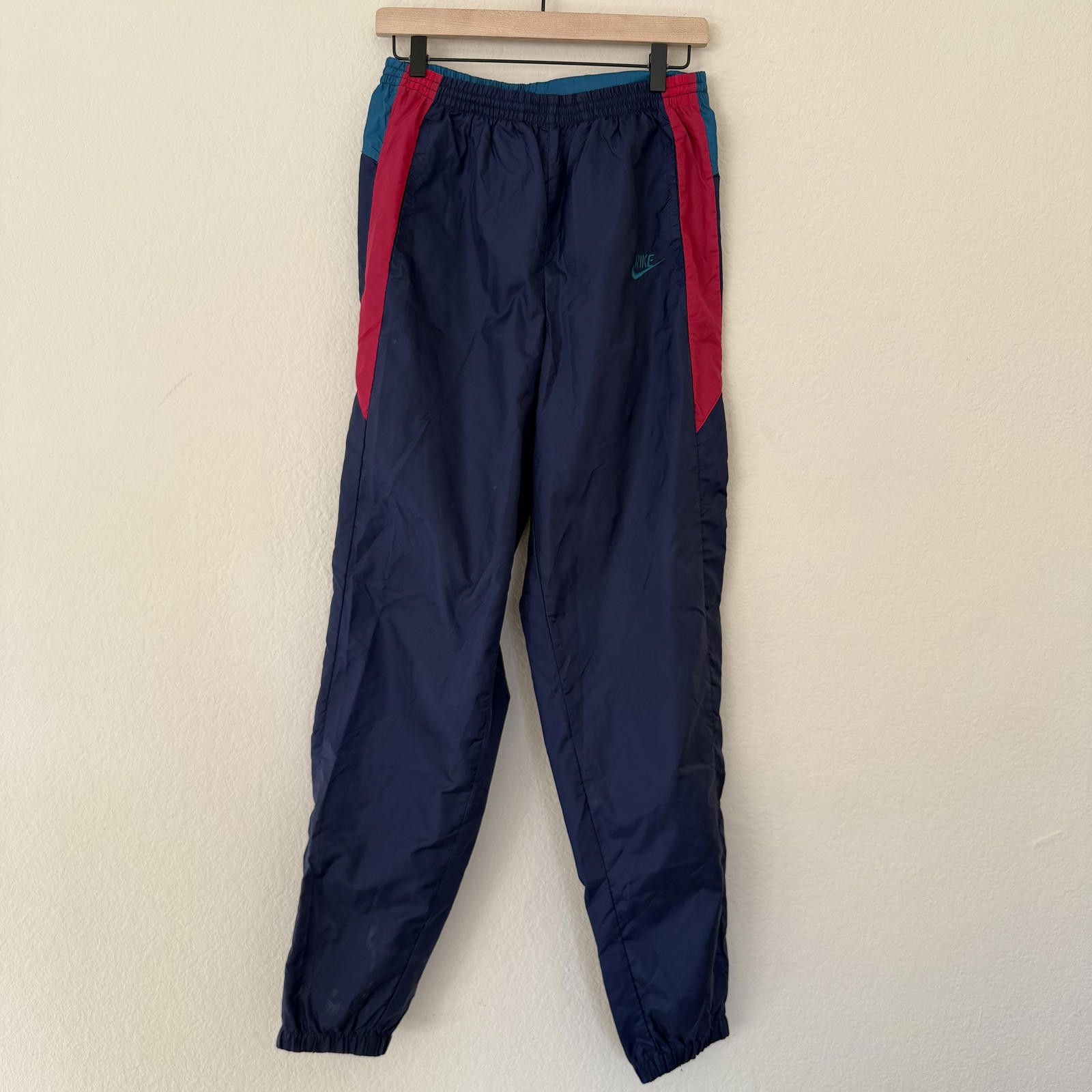 Nike Nike Pants Men's M Navy Teal Red VTG 90s Windbreaker Size US 32 / EU 48 - 1 Thumbnail