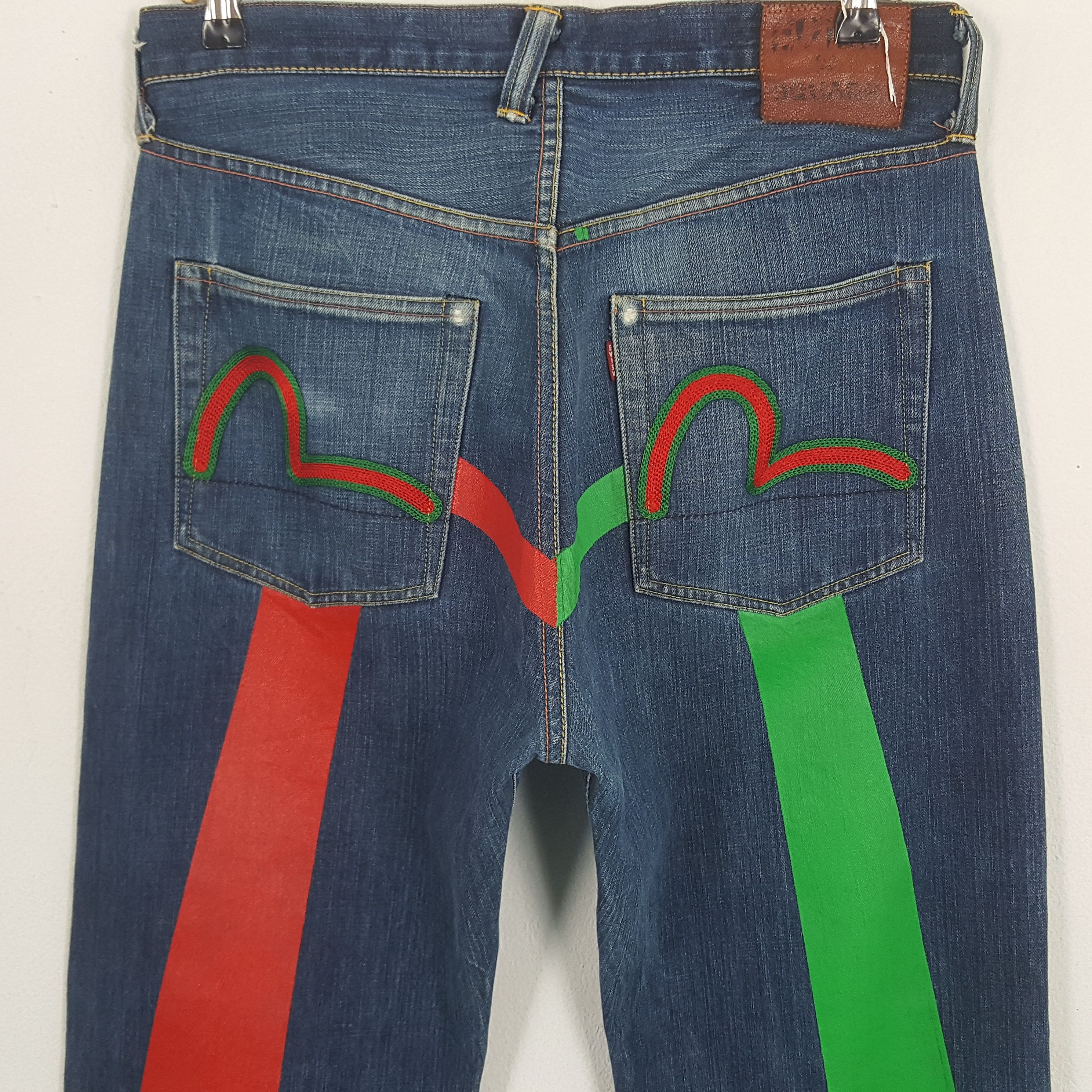 Evisu × Japanese Brand × Vintage Vintage Evisu Japanese Brand Daicock Custom Art Denim Jeans Size US 32 / EU 48 - 2 Thumbnail