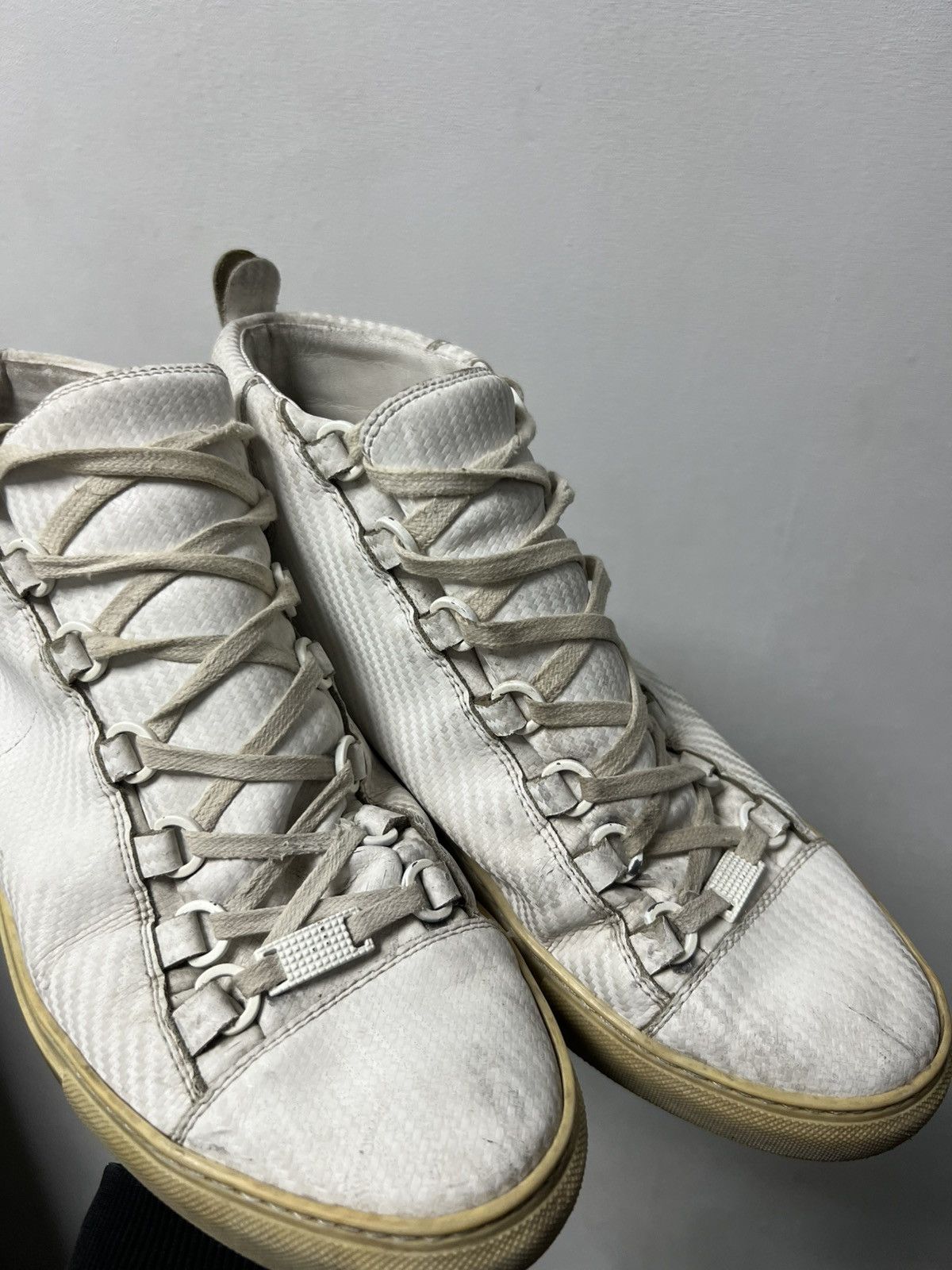 Balenciaga Balenciaga Arena High Top Leather Sneakers White Size 41 Size US 8 / EU 41 - 5 Thumbnail