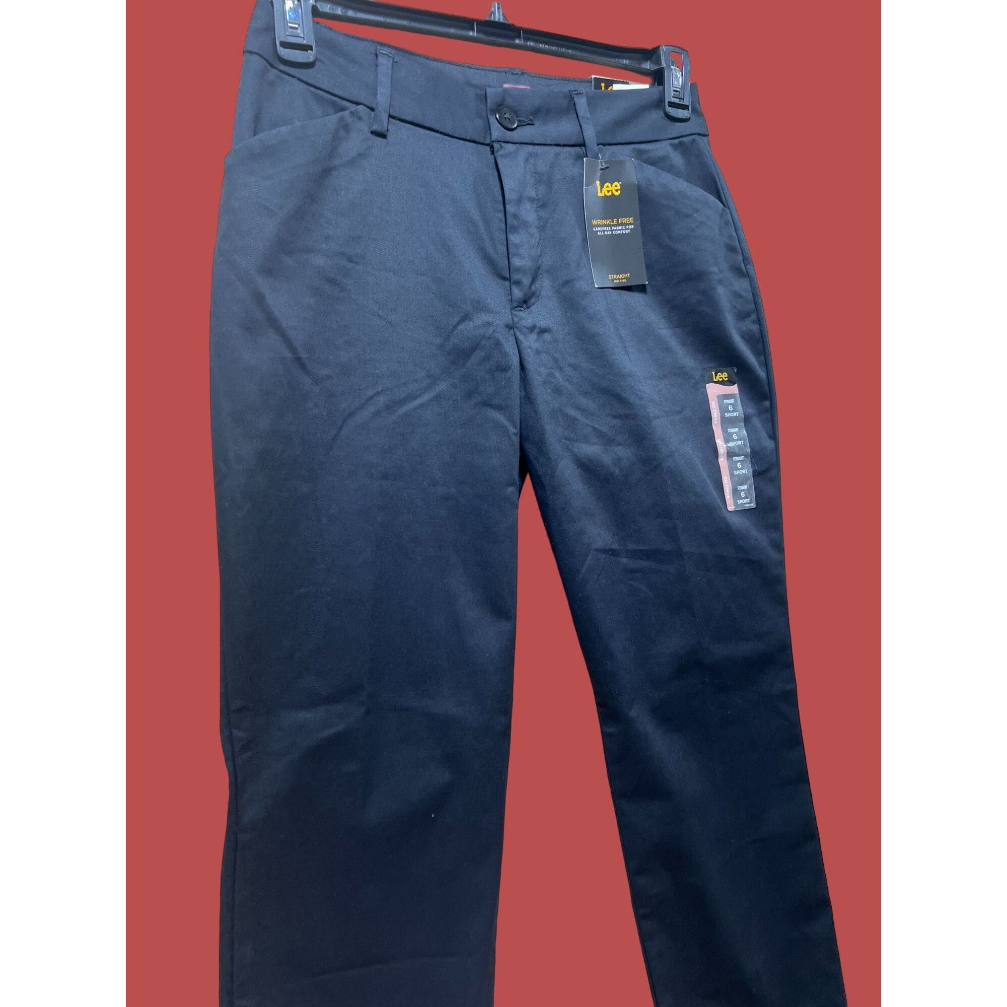 Lee Lee - Women's Wrinkle Free Relaxed Fit Straight Leg Pant - B Size 28" / US 6 / IT 42 - 16 Thumbnail