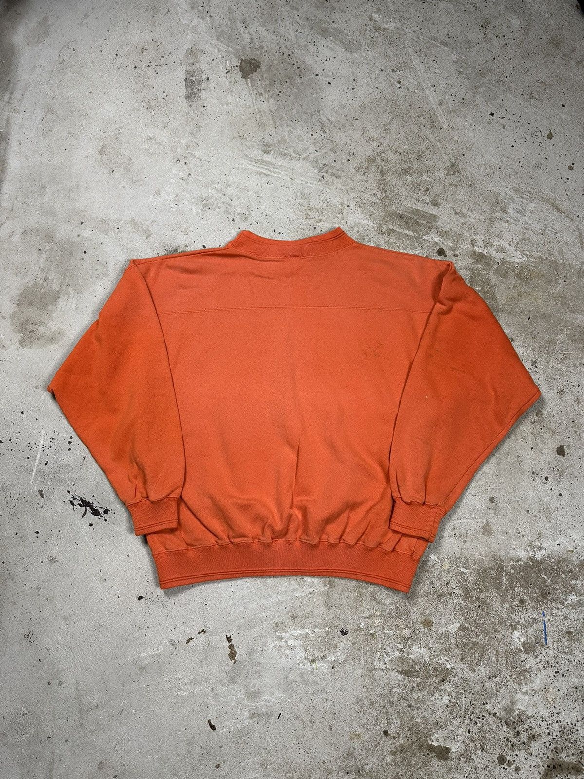 Nike × Vintage ‼️ Vintage 90s Nike Orange Distressed Crewneck Boxy Fit Size US M / EU 48-50 / 2 - 2 Thumbnail