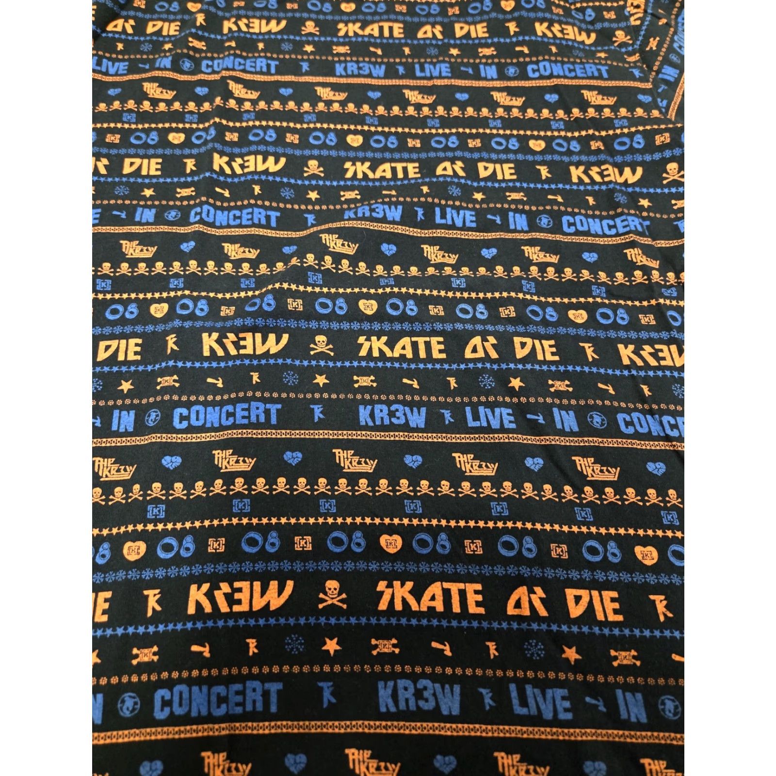 Vintage VINTAGE KR3W Shirt Mens Large Black Blue Orange All Over Print Skate Or Die Graphic Tee Size US L / EU 52-54 / 3 - 2 Thumbnail