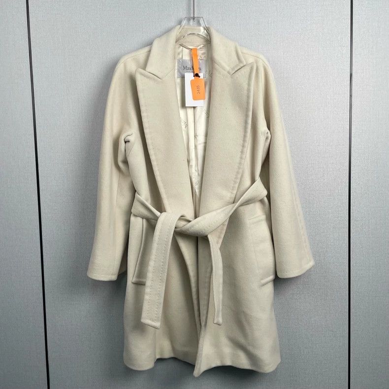 Max Mara max mara Main line white strap long-sleeved coat Size S / US 4 / IT 40 - 1 Thumbnail