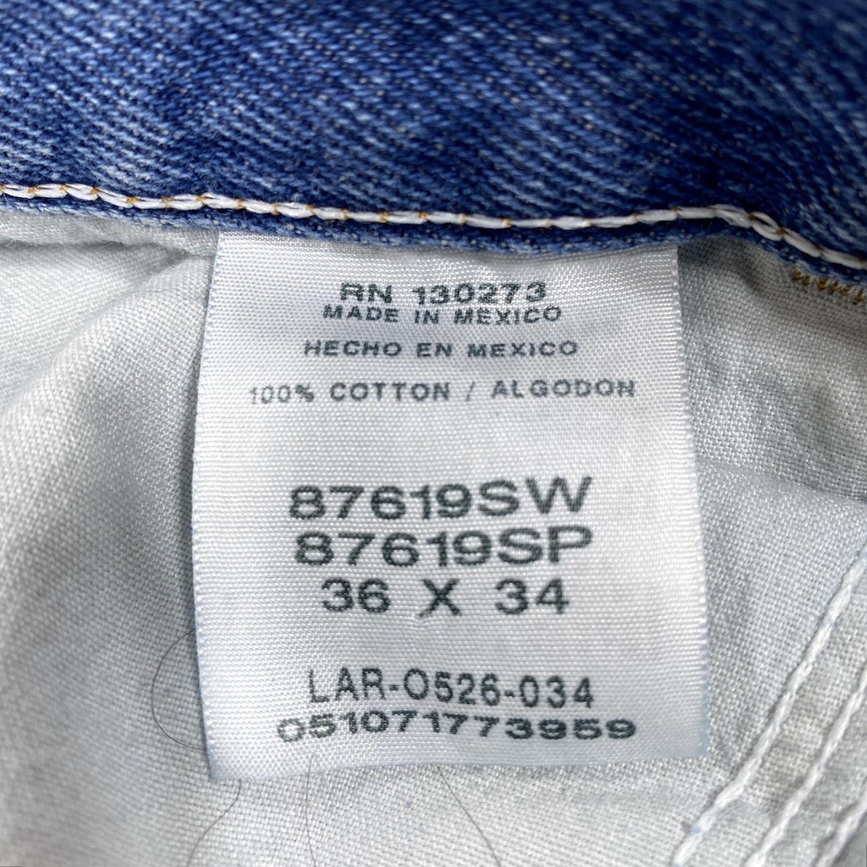 Vintage Rustler Jeans Mens 36x34 Blue Straight Regular Fit Medium Wash Denim Cotton Zip Fly Pockets Mens Size US 36 / EU 52 - 3 Thumbnail
