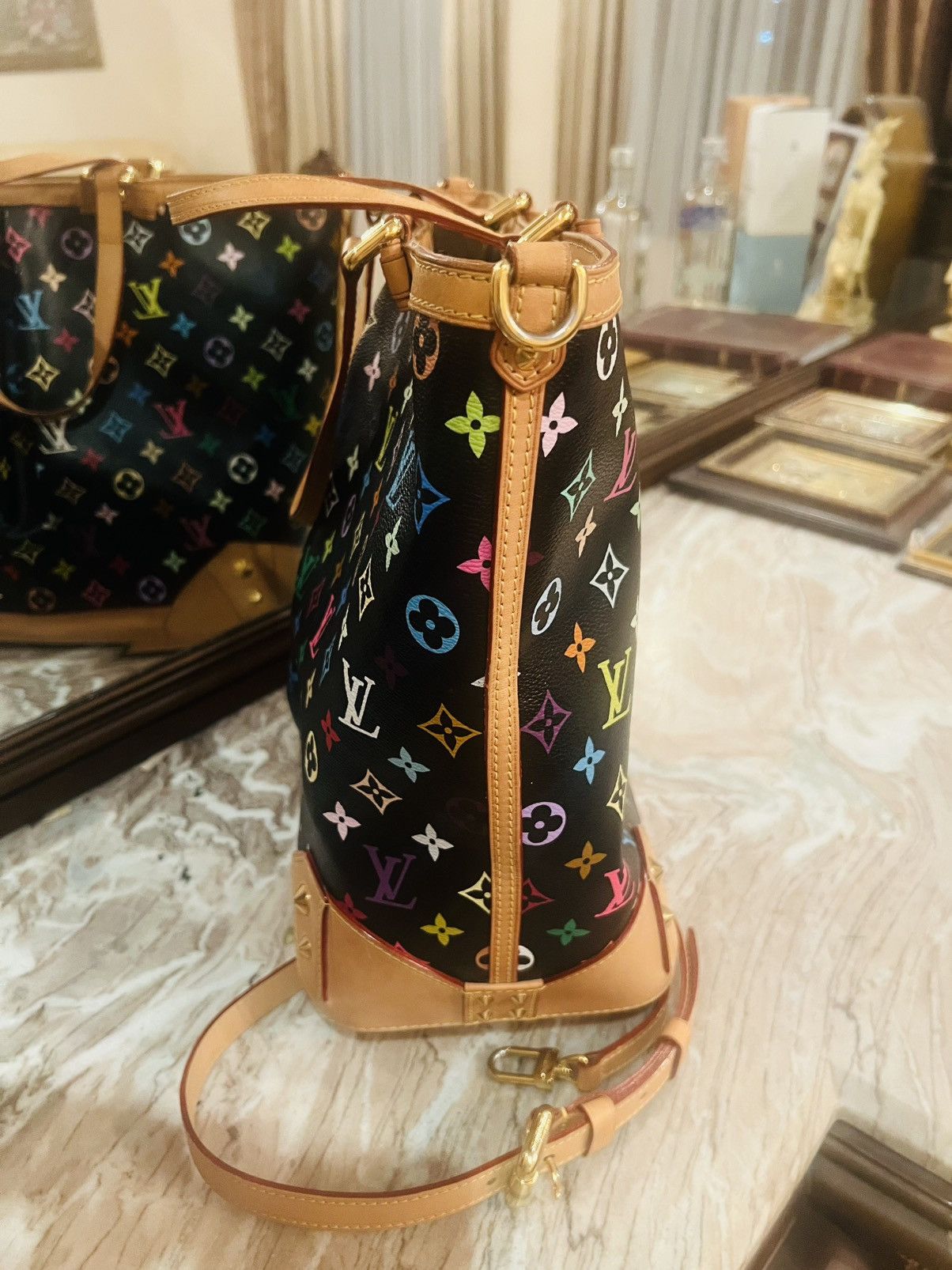 Louis Vuitton LOUIS VUITTON Monogram Multicolor Sharleen GM Tote Bag Noir Size ONE SIZE - 6 Thumbnail