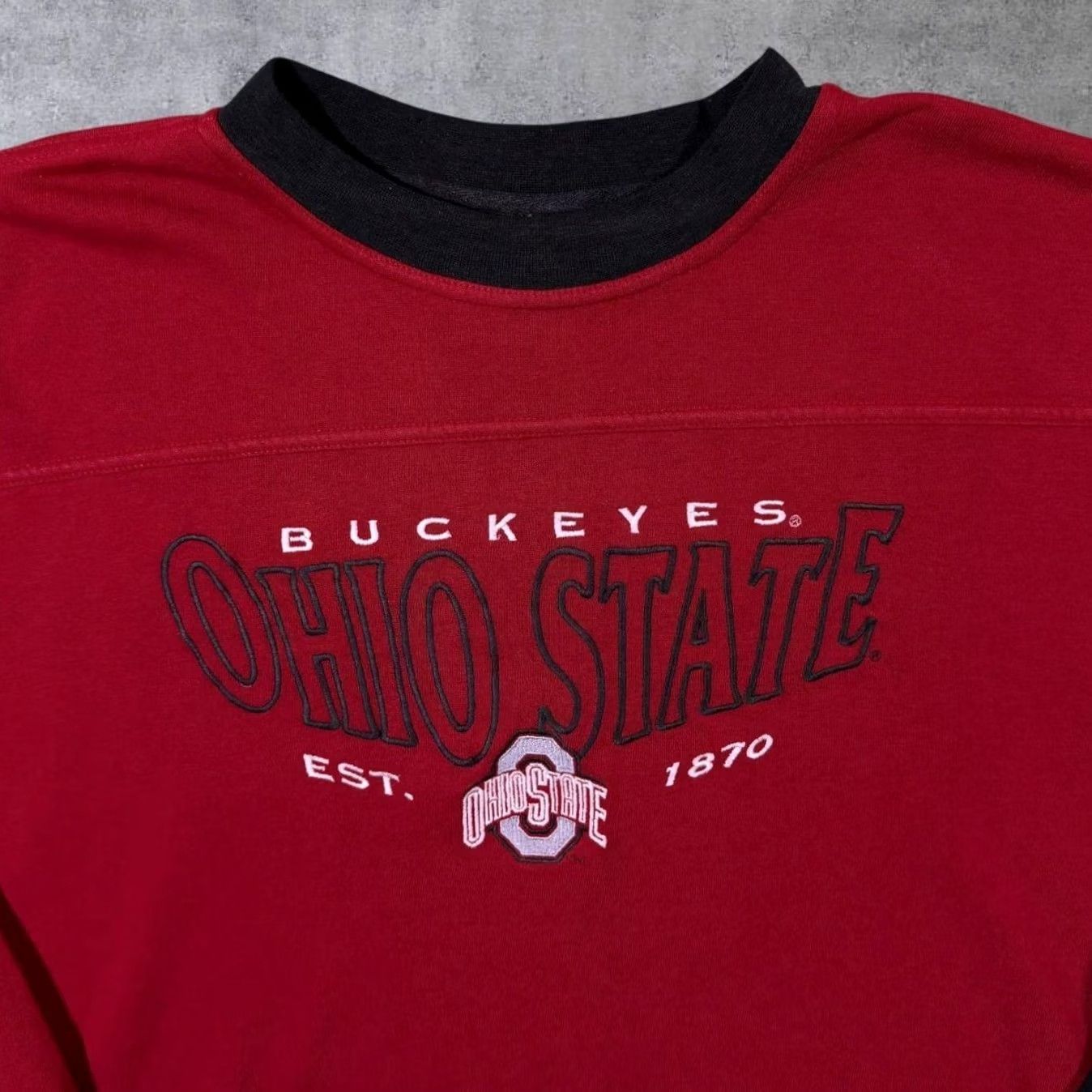 Lee VINTAGE Lee Sport Ohio State Buckeyes Embroidered College Red Sweatshirt XL Men Pullover Sweatshirt, Red Size US XL / EU 56 / 4 - 4 Thumbnail