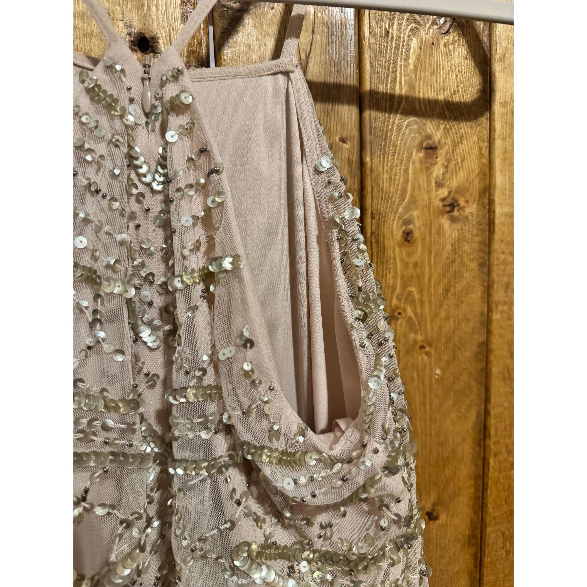 Adrianna Papell NWT Adrianna Papell Halter Fully Beaded Blouson Gown Formal Size M / US 6-8 / IT 42-44 - 3 Thumbnail