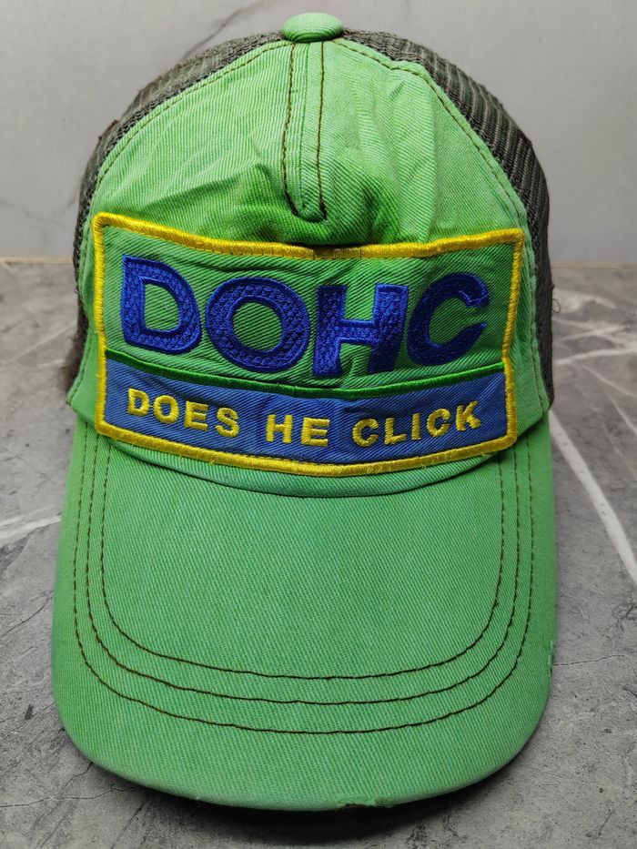 Japanese Brand Vintage DOHC Distressed Style Trucker Cap Hat Size ONE SIZE - 2 Thumbnail