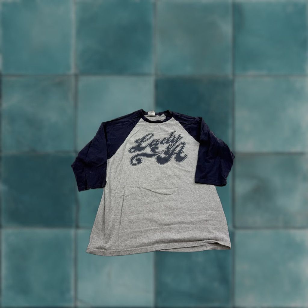 Anvil Lady A Shirt Adult Medium Gray Blue 3/4 Sleeve Raglan Graphic Band Tour Size US M / EU 48-50 / 2 - 1 Thumbnail