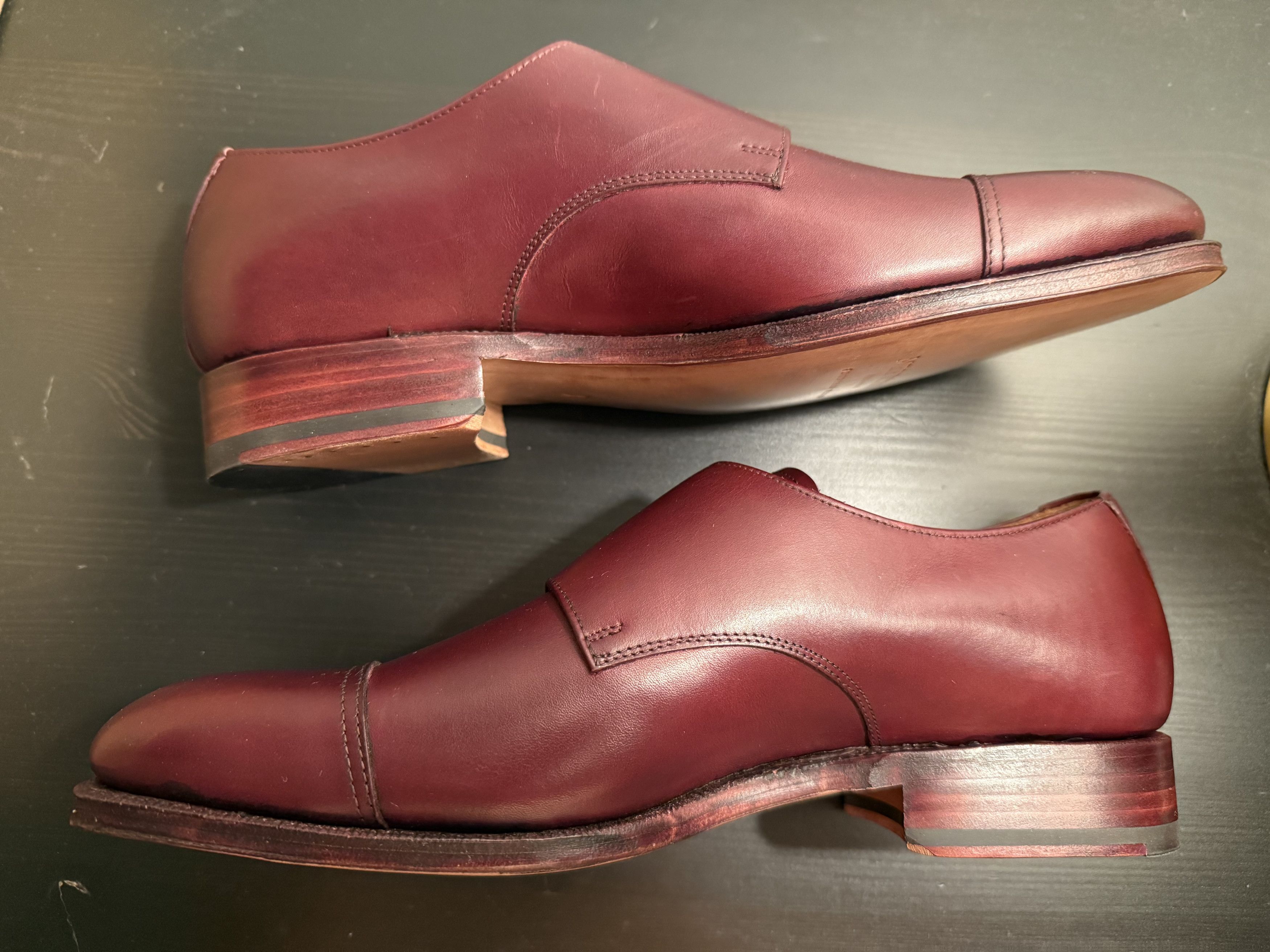 Meermin Meermin Burgundy Calf Double Monks, US 9 / UK 8 Size US 9 / EU 42 - 4 Thumbnail