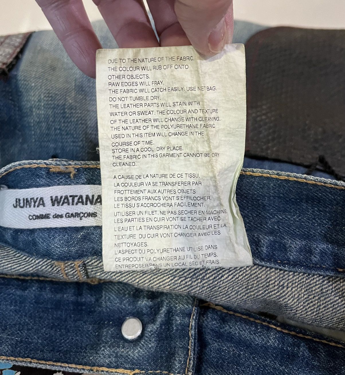 Junya Watanabe Junya Watanabe Comme Des Garcons Cdg Patchwork Cropped Jeans Size US 30 / EU 46 - 18 Thumbnail